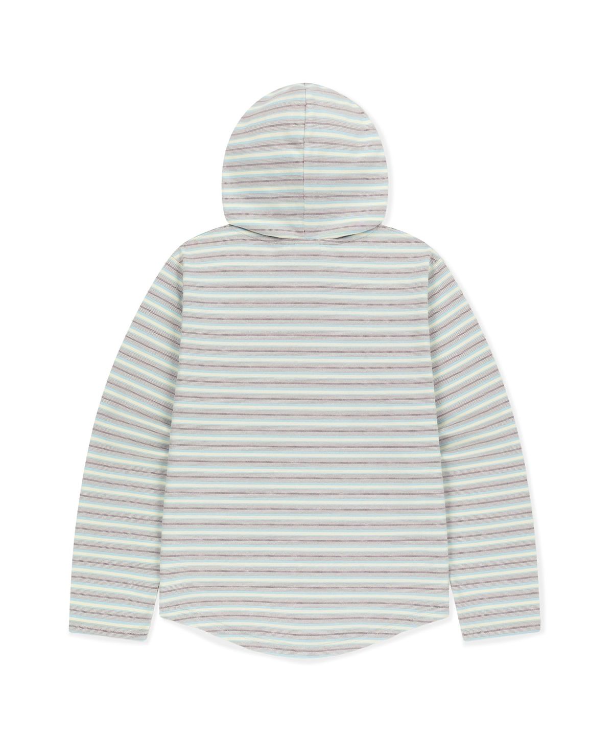 썬러브투어(SUNLOVETOUR) Dash Stripe Hooded LS Tee Light Blue