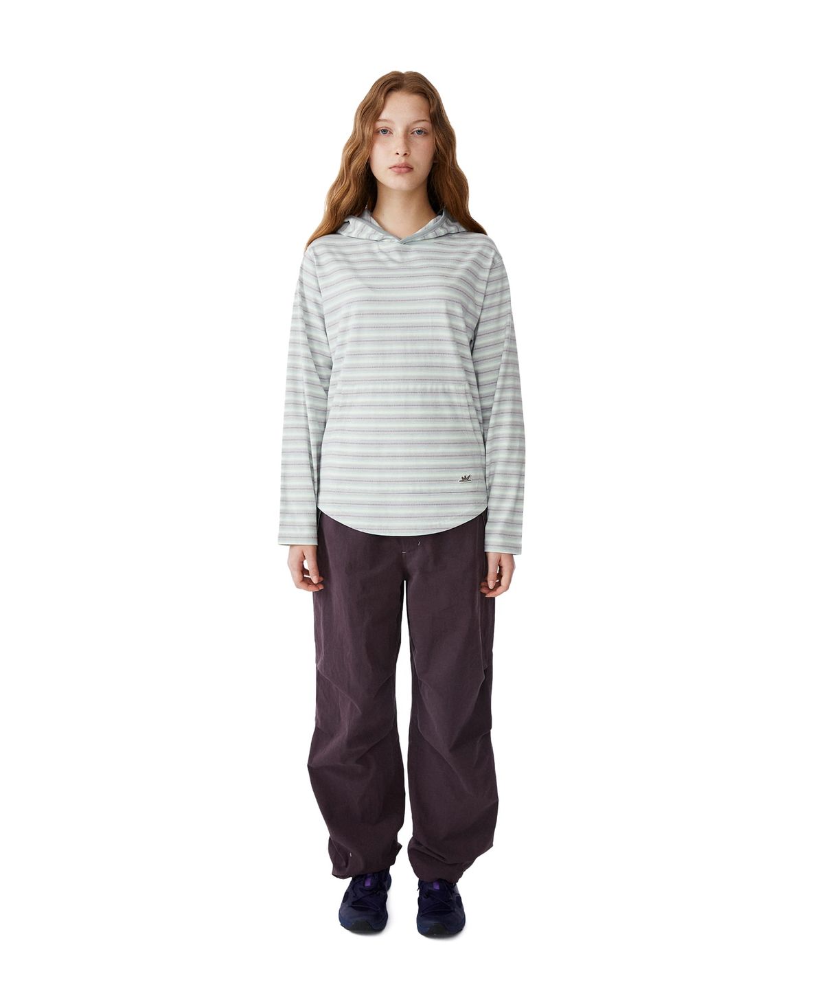 썬러브투어(SUNLOVETOUR) Dash Stripe Hooded LS Tee Light Blue
