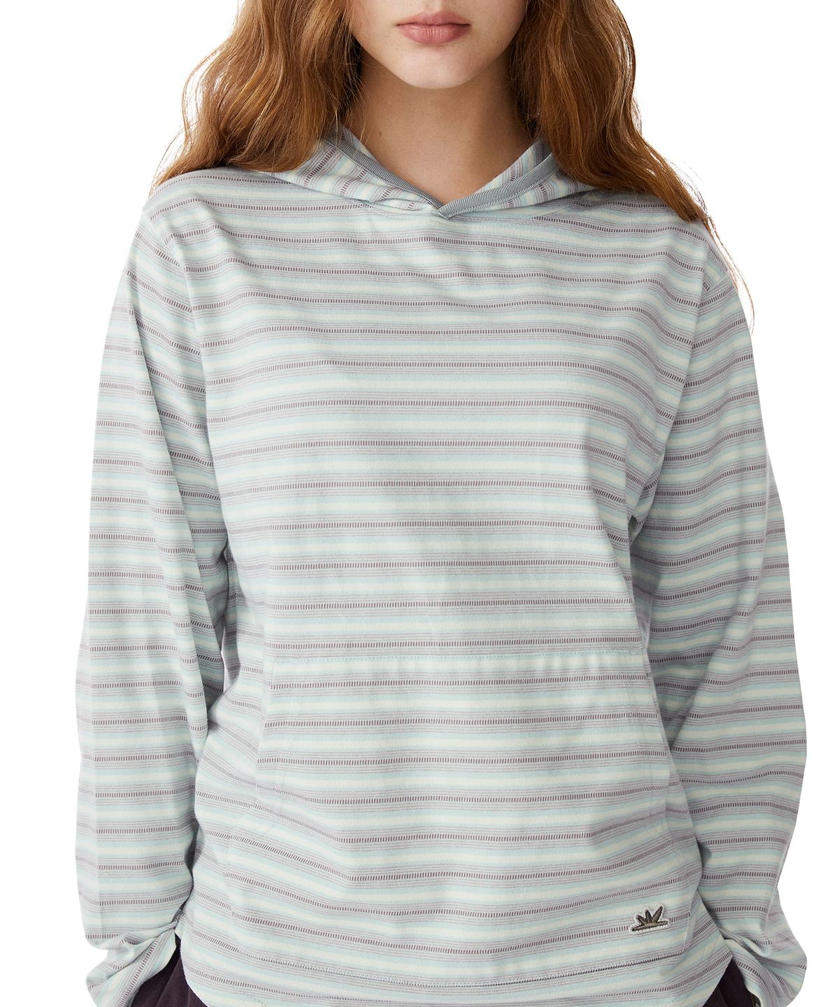 썬러브투어(SUNLOVETOUR) Dash Stripe Hooded LS Tee Light Blue