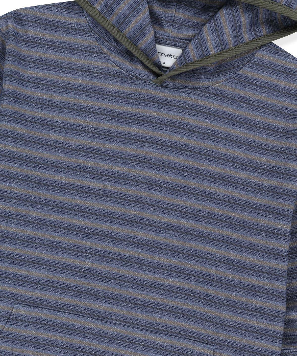 썬러브투어(SUNLOVETOUR) Dash Stripe Hooded LS Tee Navy