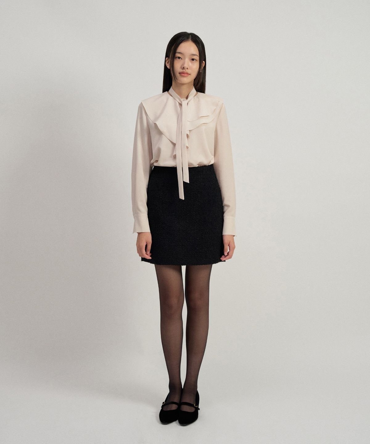 토와브(TOWAV) LETTE RUFFLE BLOUSE_CREAM