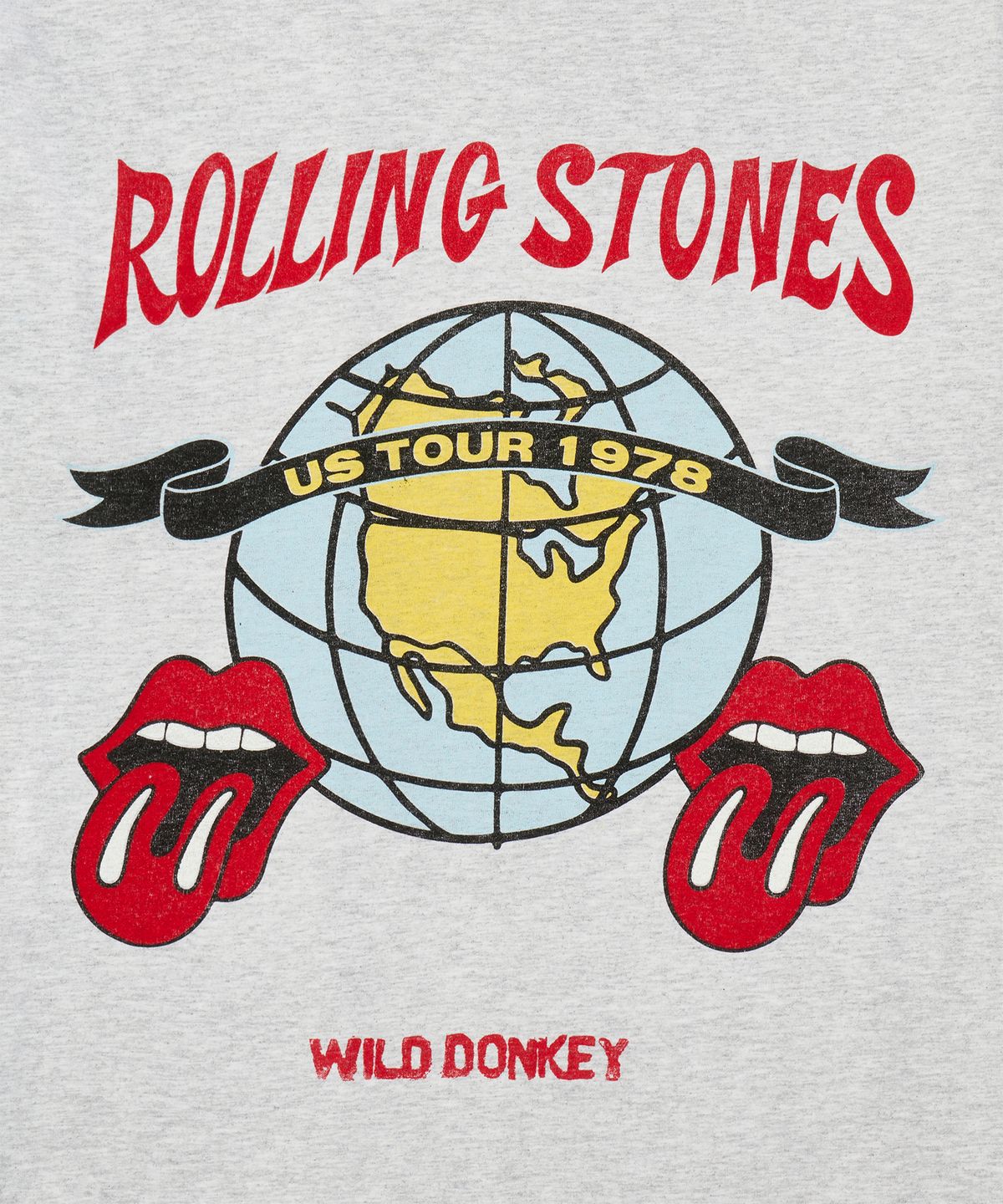 와일드 동키(WILD DONKEY) 와일드 동키 X 롤링스톤즈 반소매 티셔츠 - 그레이 / WDFW26TS01707