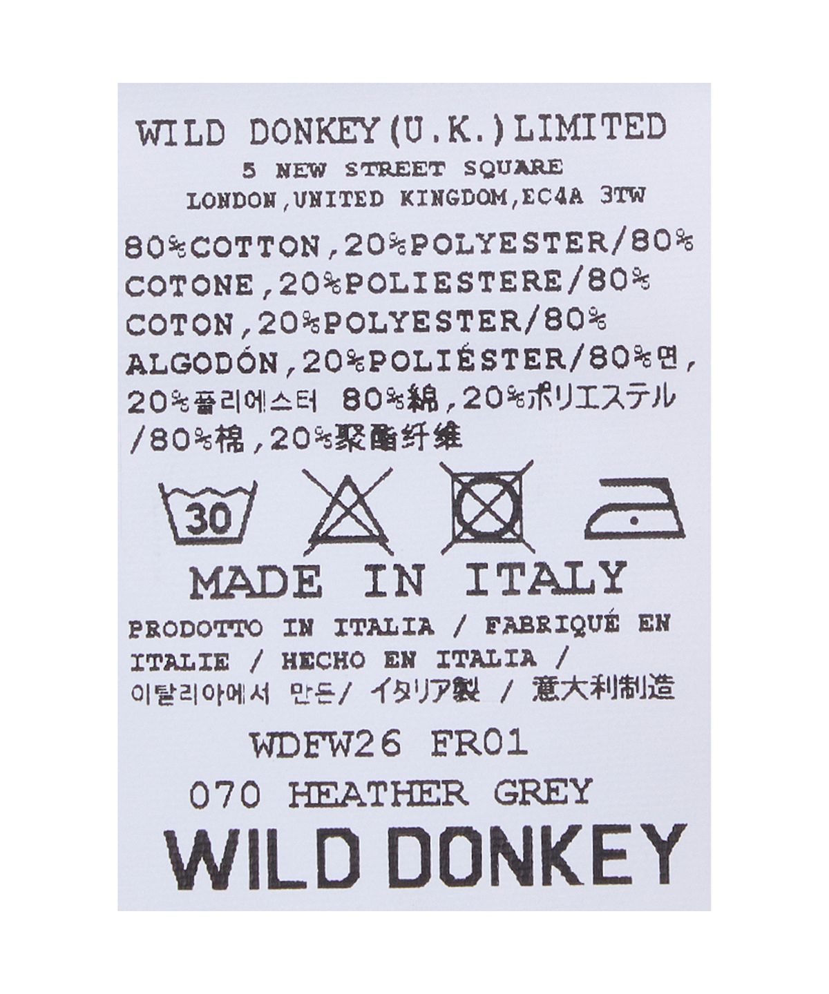 와일드 동키(WILD DONKEY) 팝 스윙 맨투맨 - 그레이 / WDFW26FR01070