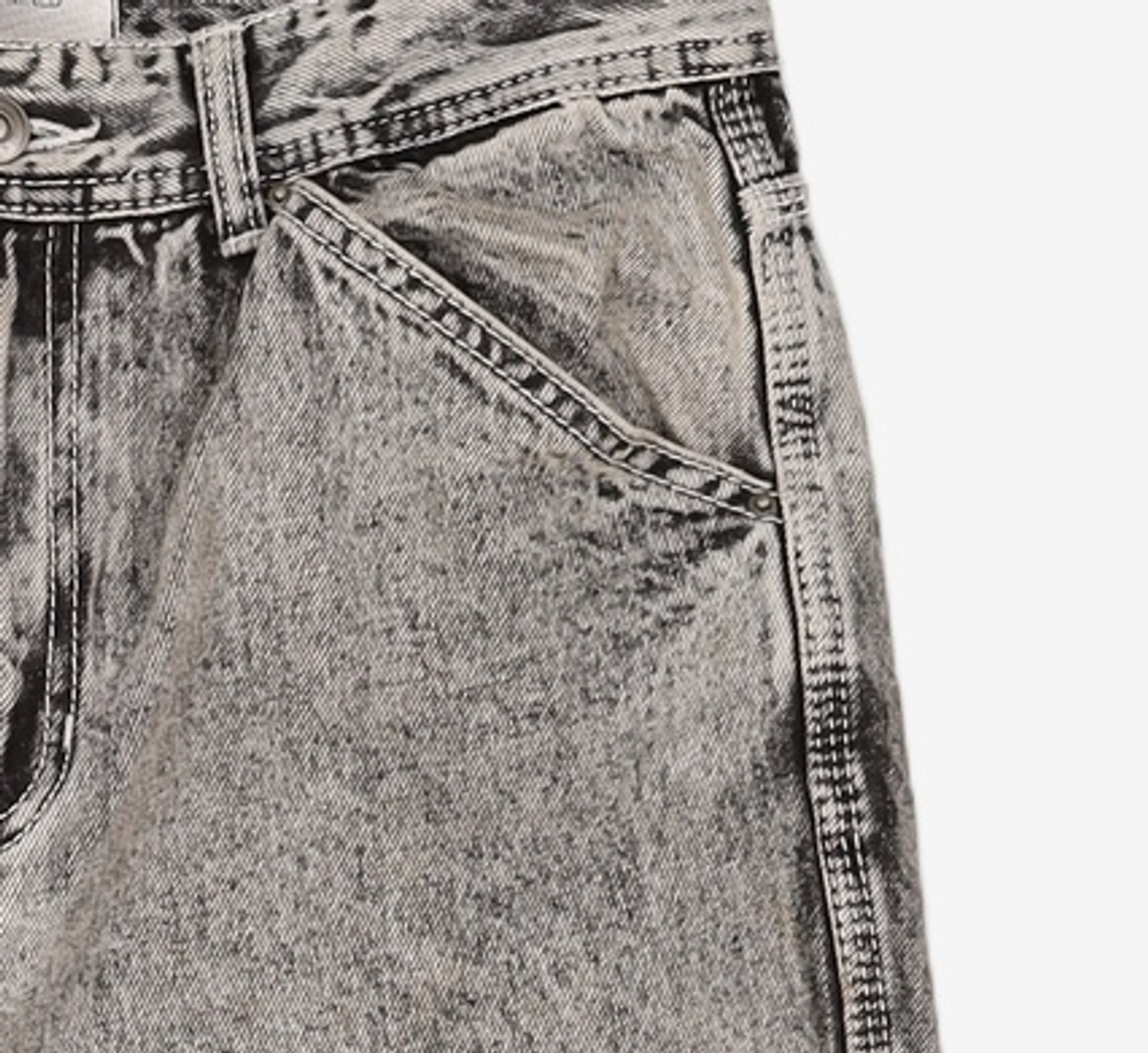 메종미네드(MAISON MINED) WHITE SPREAD CARPENTER DENIM-WHITE 48