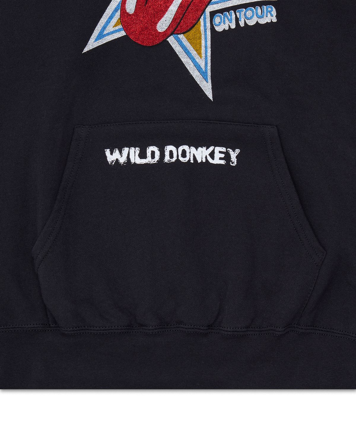 와일드 동키(WILD DONKEY) 와일드 동키 X 롤링스톤즈 후드 티셔츠 - 블랙 / WDFW26FC01710
