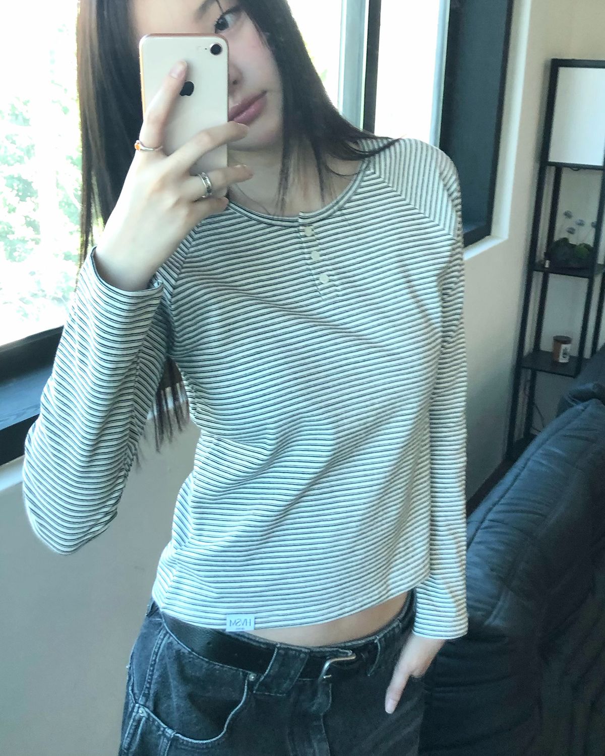 해비즘(HAVISM) SPAN HENLEY NECK L/S TEE(6COLOR)