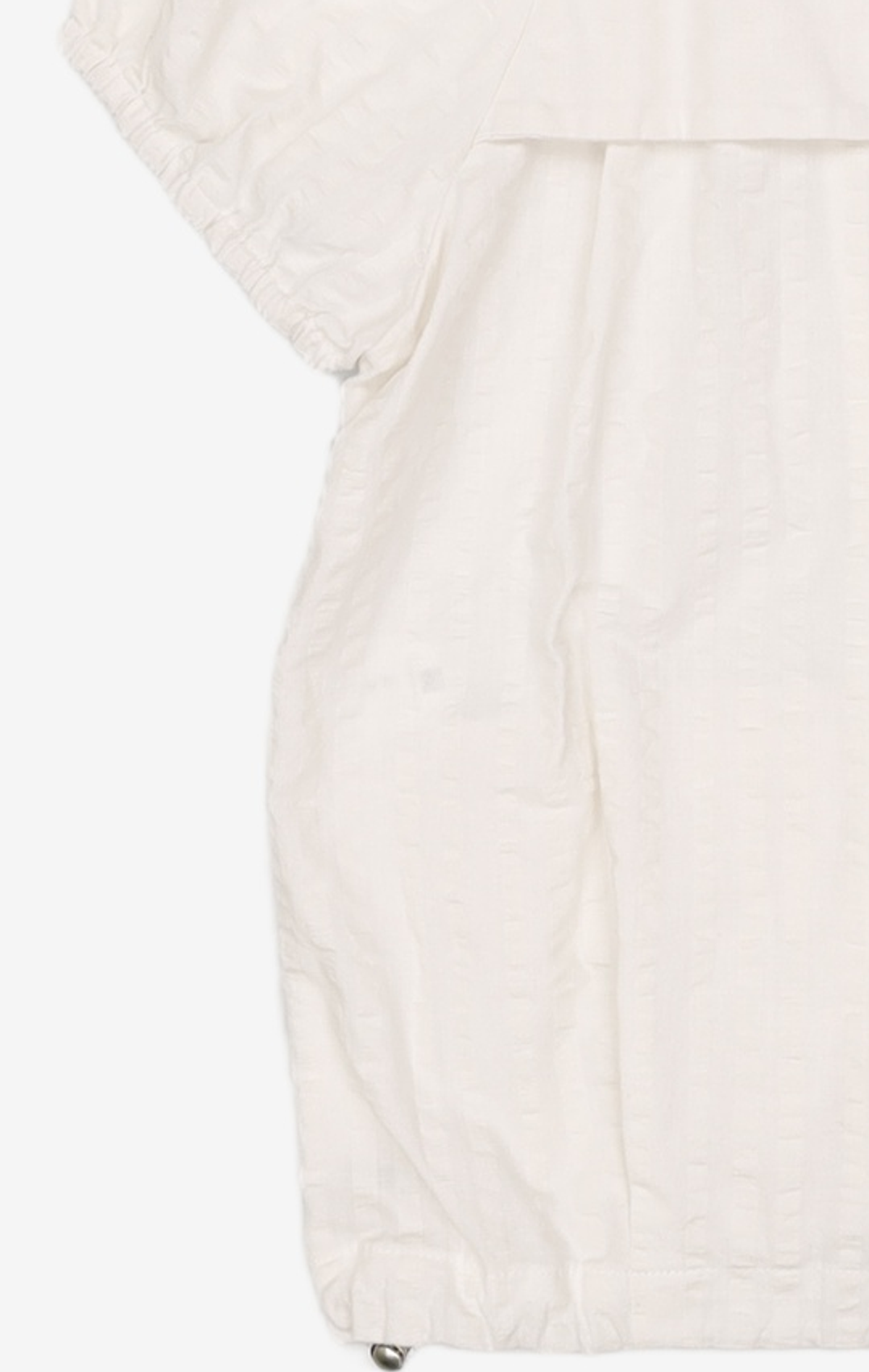 오헤시오(OHESHIO) HOODED FRILL HALF WINDBREAKER, WHITE XS