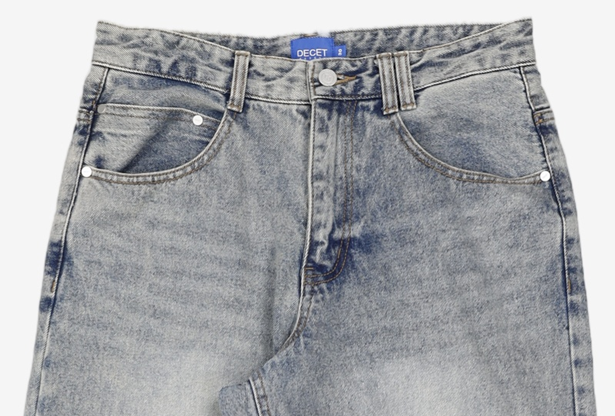 데케트(DECET) Mid Rise Wide Jeans DCPT027AshBlack 30