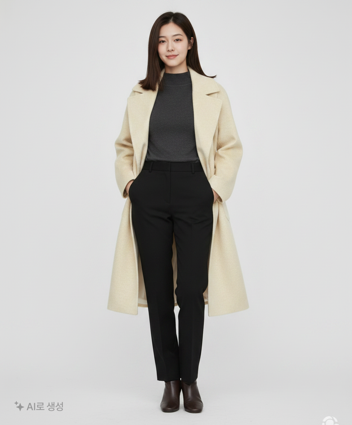 미쏘(MIXXO) 빅카라 벨티드코트 MIWJHC113G M