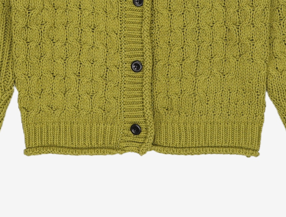 다이애그널(DIAGONAL) CABLE OVER CARDIGAN (olive) XL
