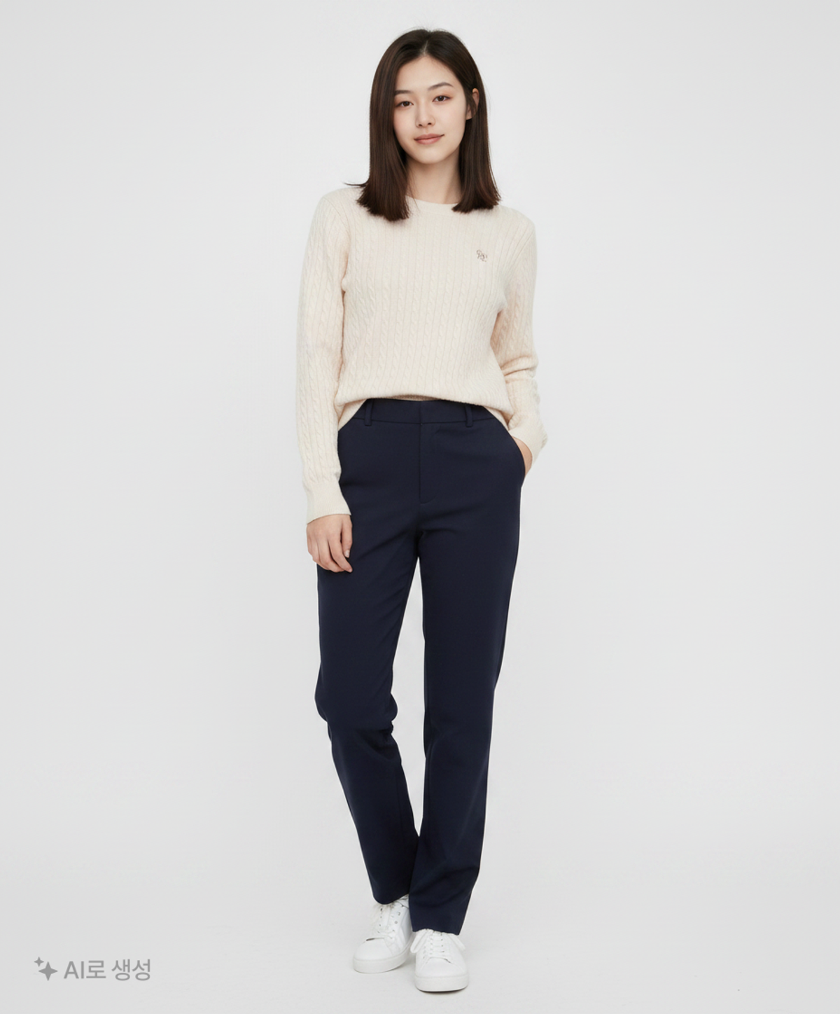 제너럴 아이디어(GENERAL IDEA) WOMAN GNRL 에센셜 케이블 풀오버 [4COL] / WBC1L05503 M