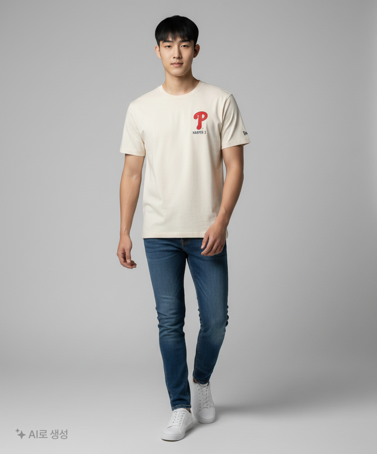 뉴에라(NEW ERA) MLB 필라델피아 필리스 플레이어 시그니처 티셔츠 크림 M