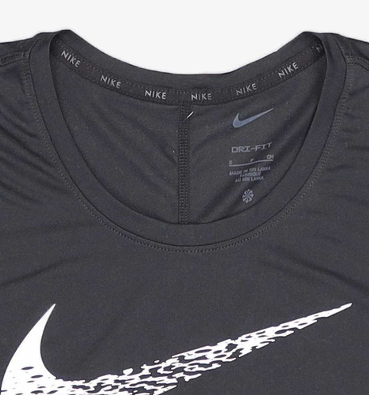 나이키(NIKE) 스우시 런 반소매 러닝 탑 W - 블랙:화이트 / DM7778-010 S