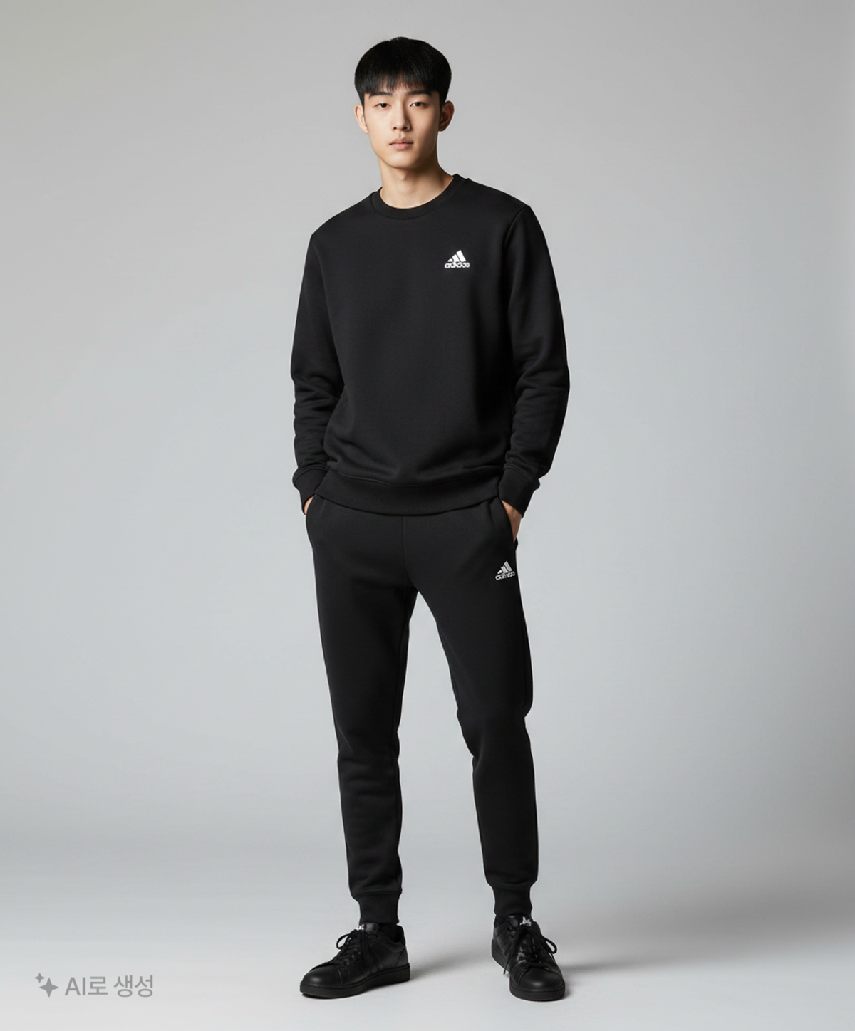 아디다스(ADIDAS) 릴랙스 오버사이즈 크루넥 - 블랙 / CM1407 L