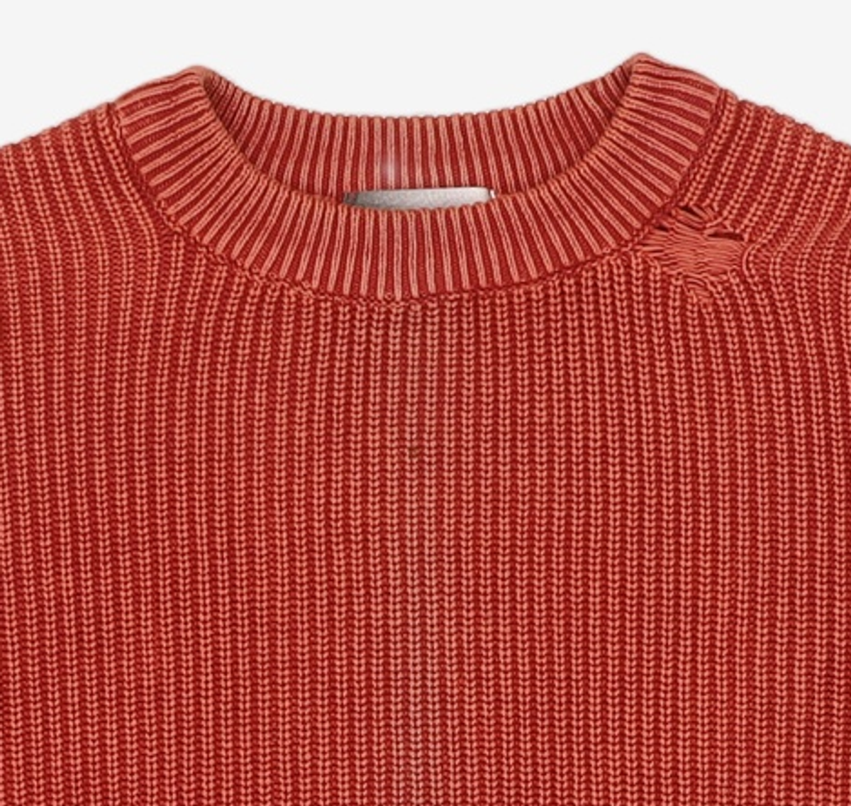 메종미네드(MAISON MINED) DAMAGE COLOUR DYE KNIT RED M