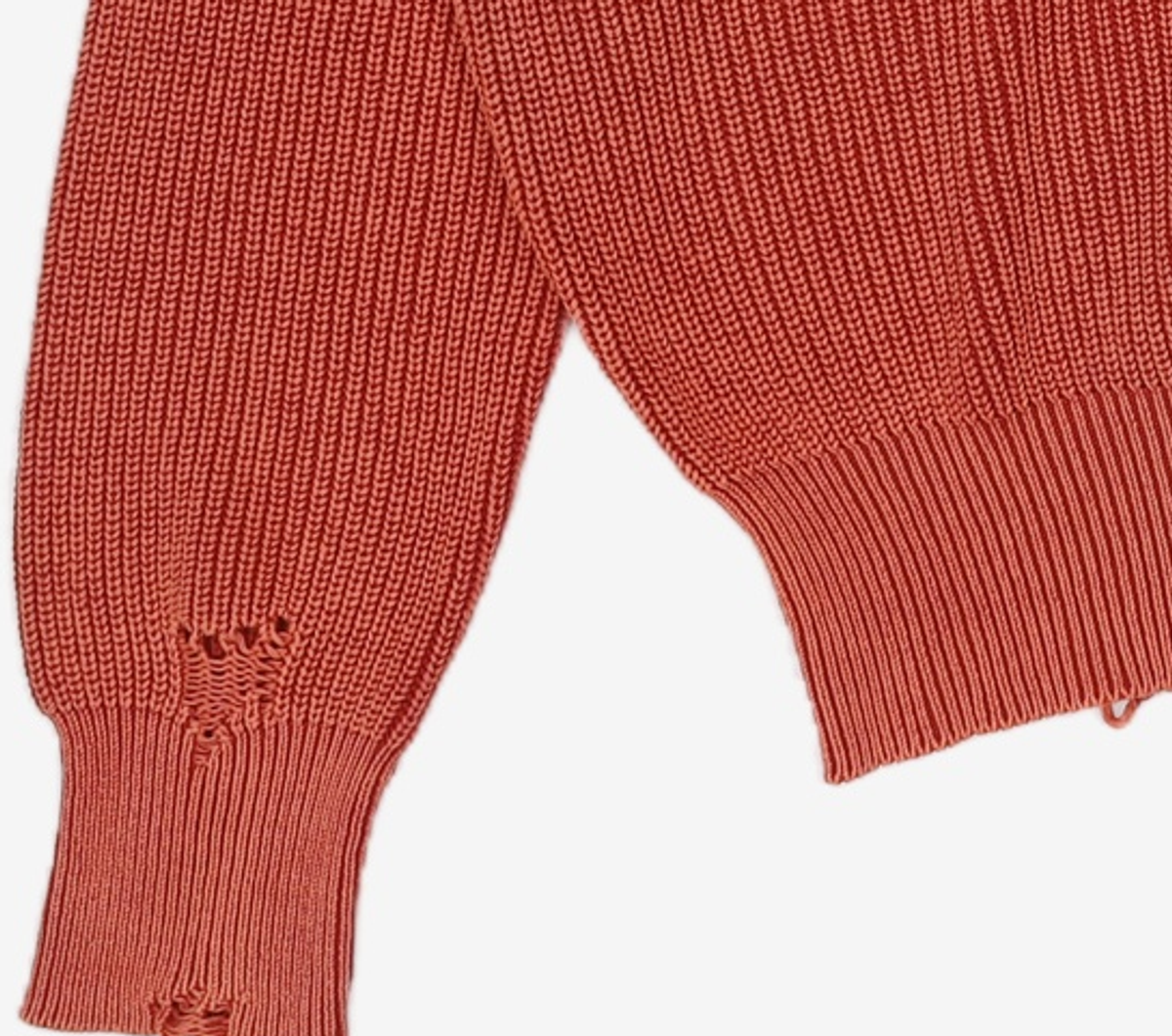 메종미네드(MAISON MINED) DAMAGE COLOUR DYE KNIT RED M