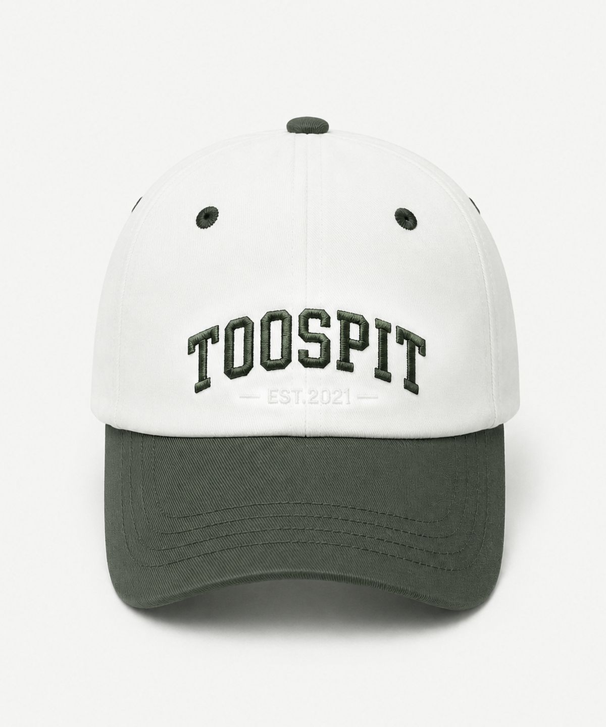 투에스핏(TOOSPIT) VARSITY LOGO BALL CAP – DARK KHAKI