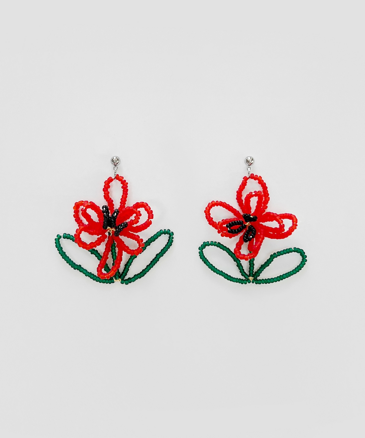 판타스틱 플래닛(FANTASTIC PLANET) red big flower earrings