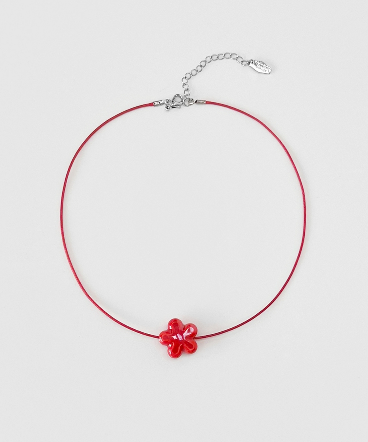 판타스틱 플래닛(FANTASTIC PLANET) red flower pottery string necklace (2colors)