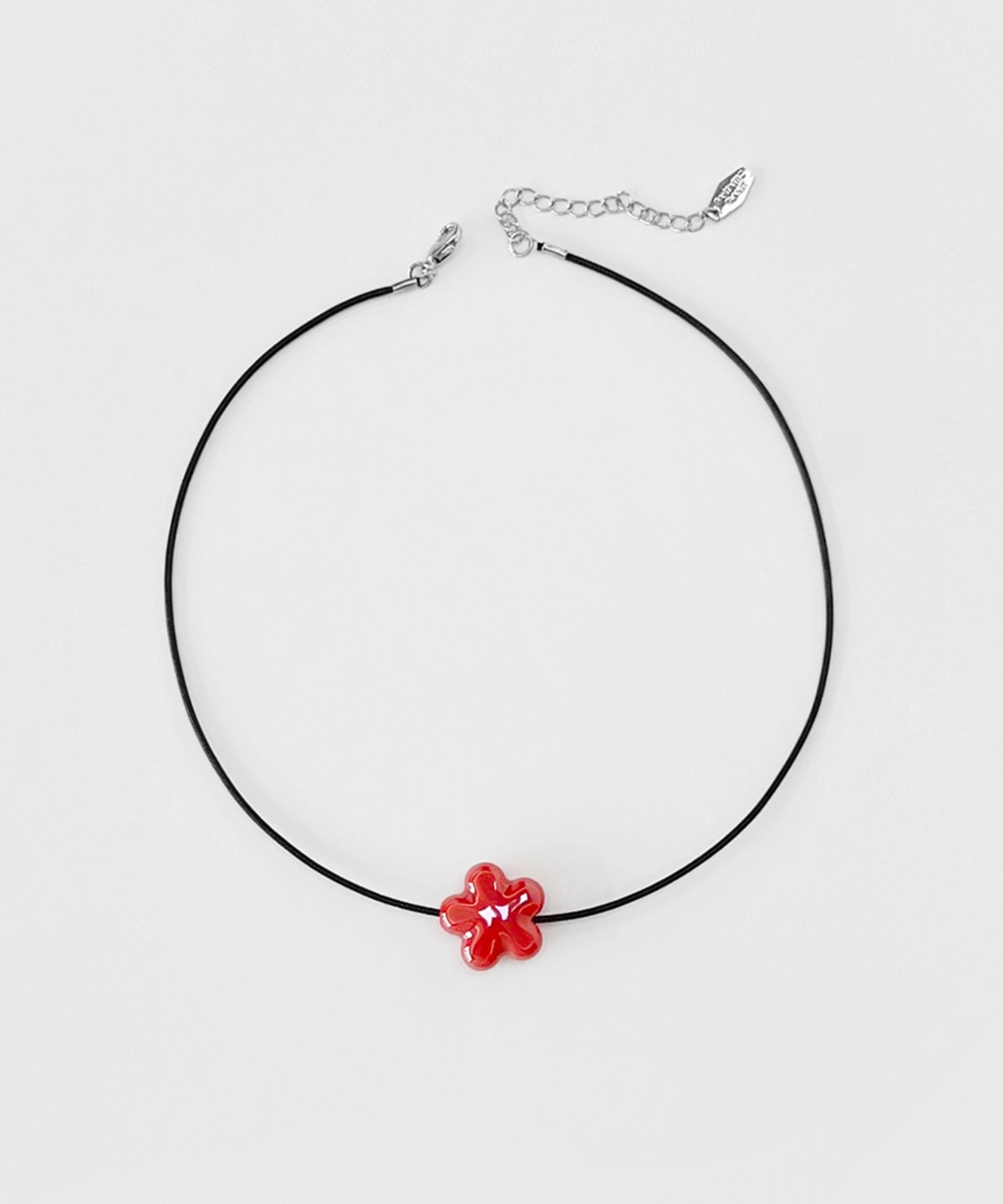 판타스틱 플래닛(FANTASTIC PLANET) red flower pottery string necklace (2colors)
