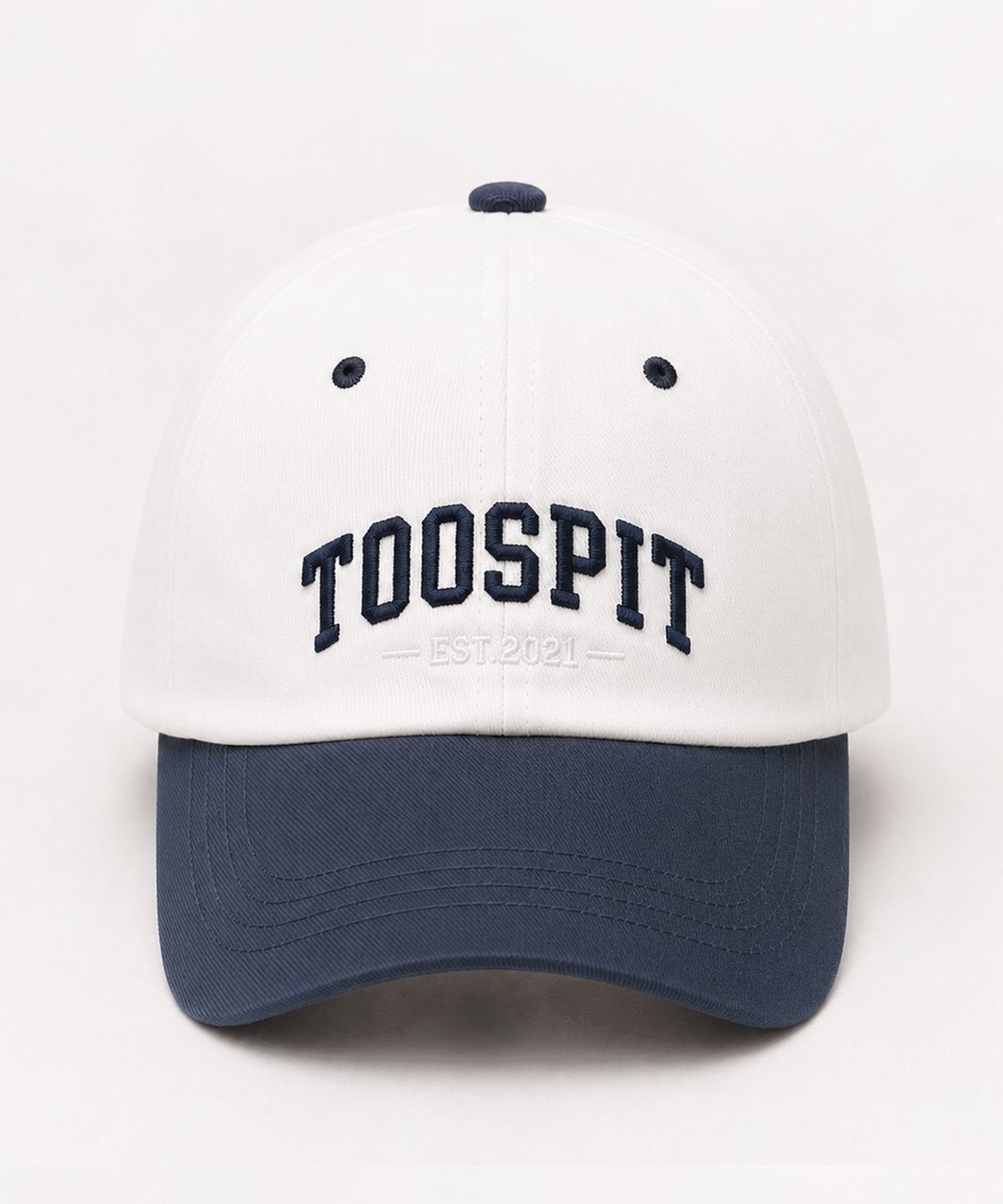 투에스핏(TOOSPIT) VARSITY LOGO BALL CAP – NAVY