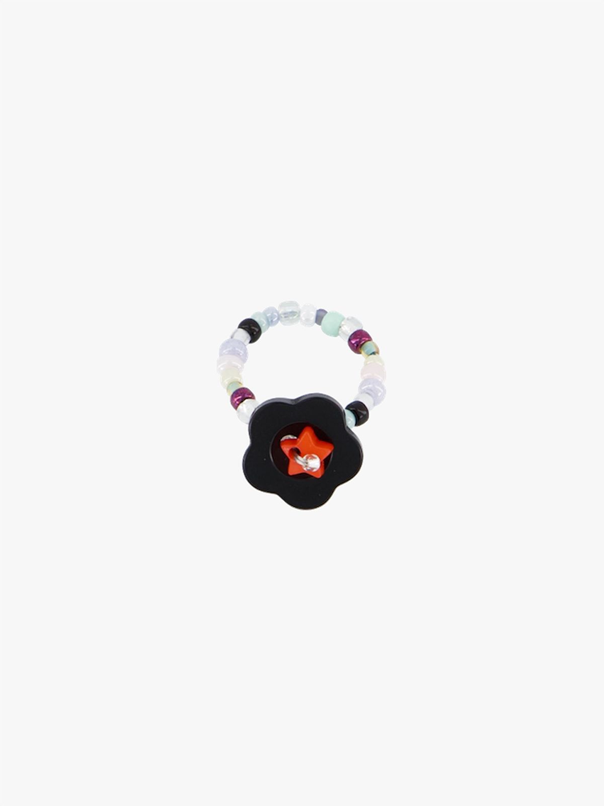 코지웨이브클럽(COZYWAVECLUB) FLOWER BUTTON RING_BLACK