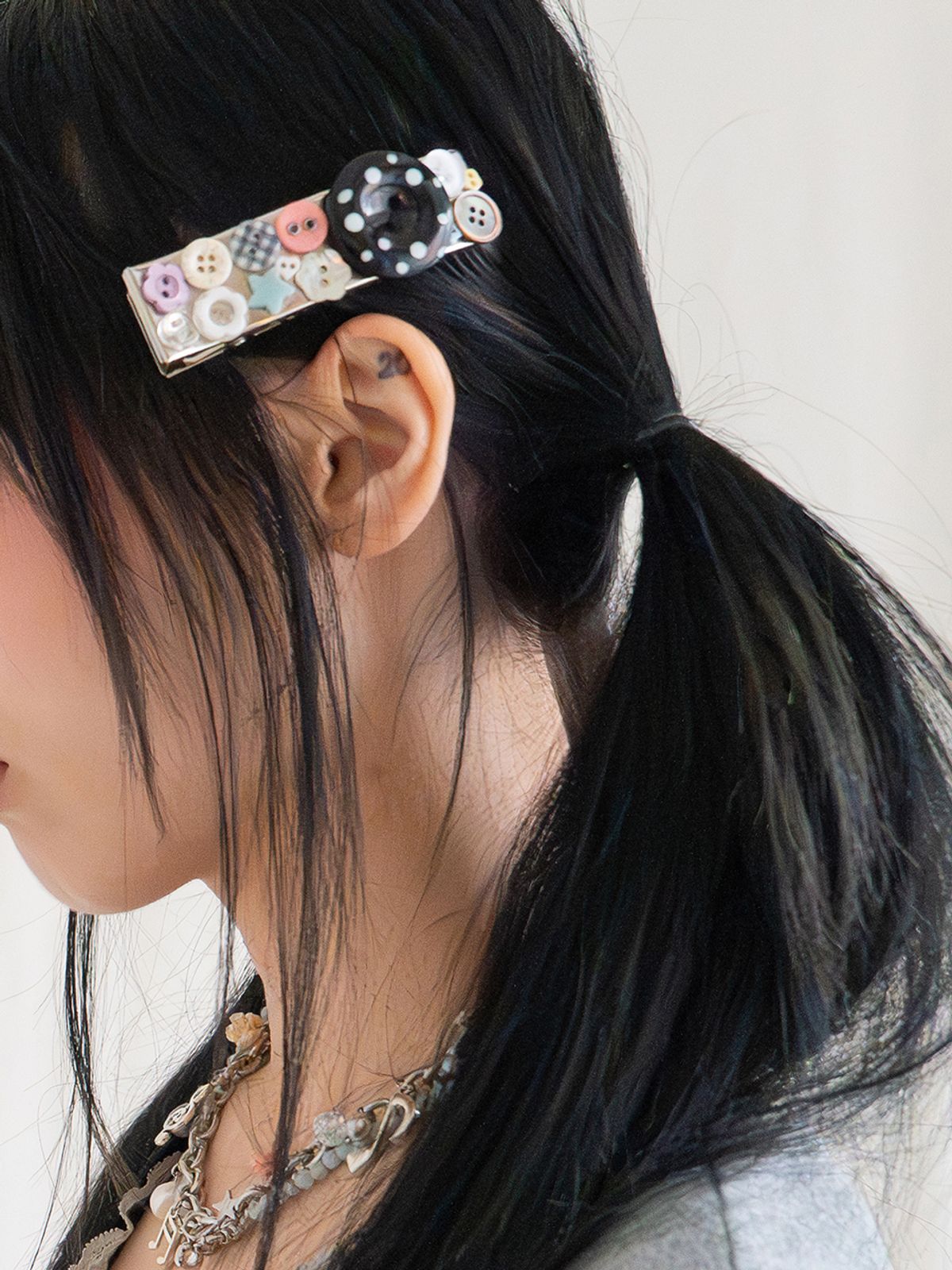 코지웨이브클럽(COZYWAVECLUB) DOTTY BUTTON HAIRPIN_M