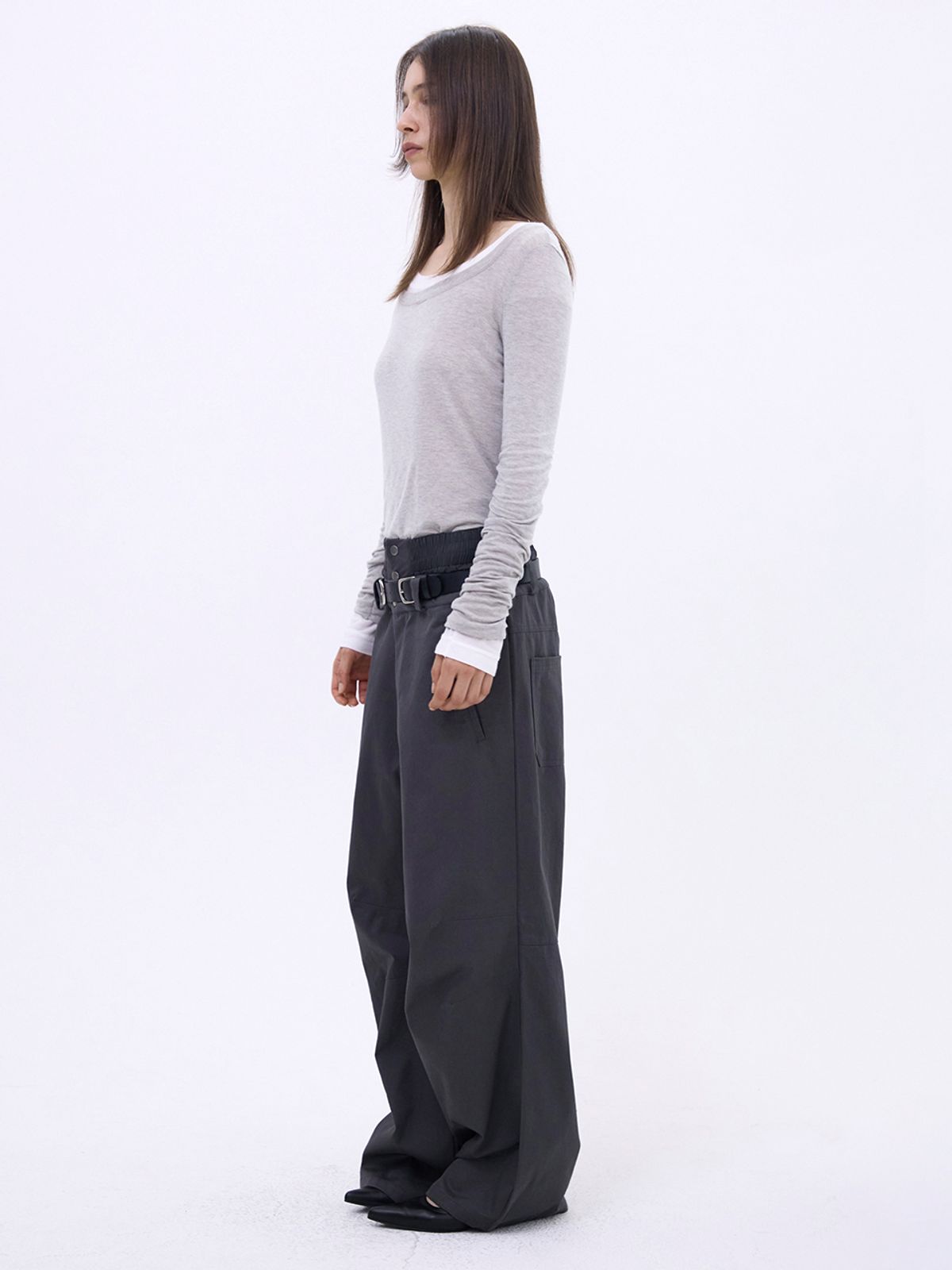 세릭(CERRIC) Double Waist Pants _ Charcoal