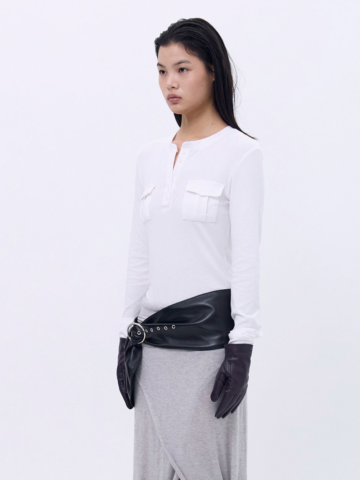 세릭(CERRIC) Pocket Henley Top _ White