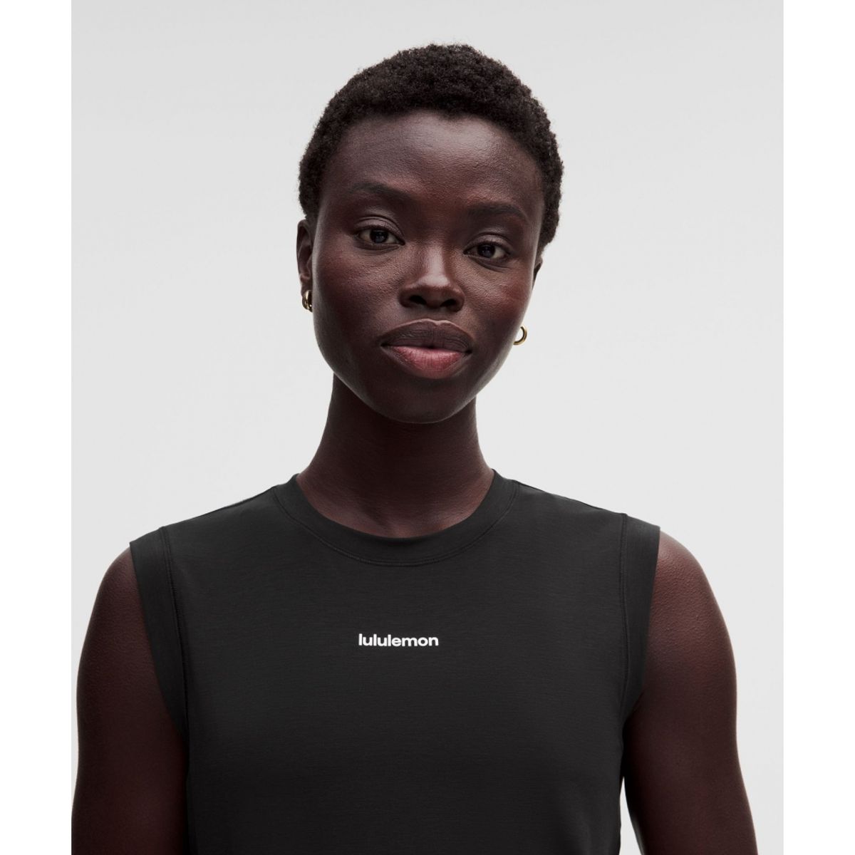 룰루레몬(LULULEMON) 저지 트레이닝 머슬 탱크탑 *워드마크  BLK