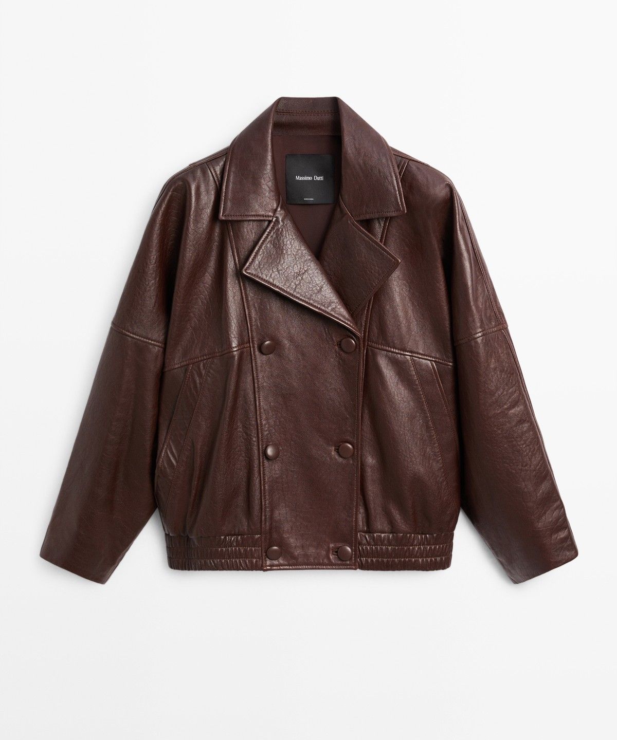 마시모두띠(MASSIMO DUTTI) 나파 가죽 봄버 자켓