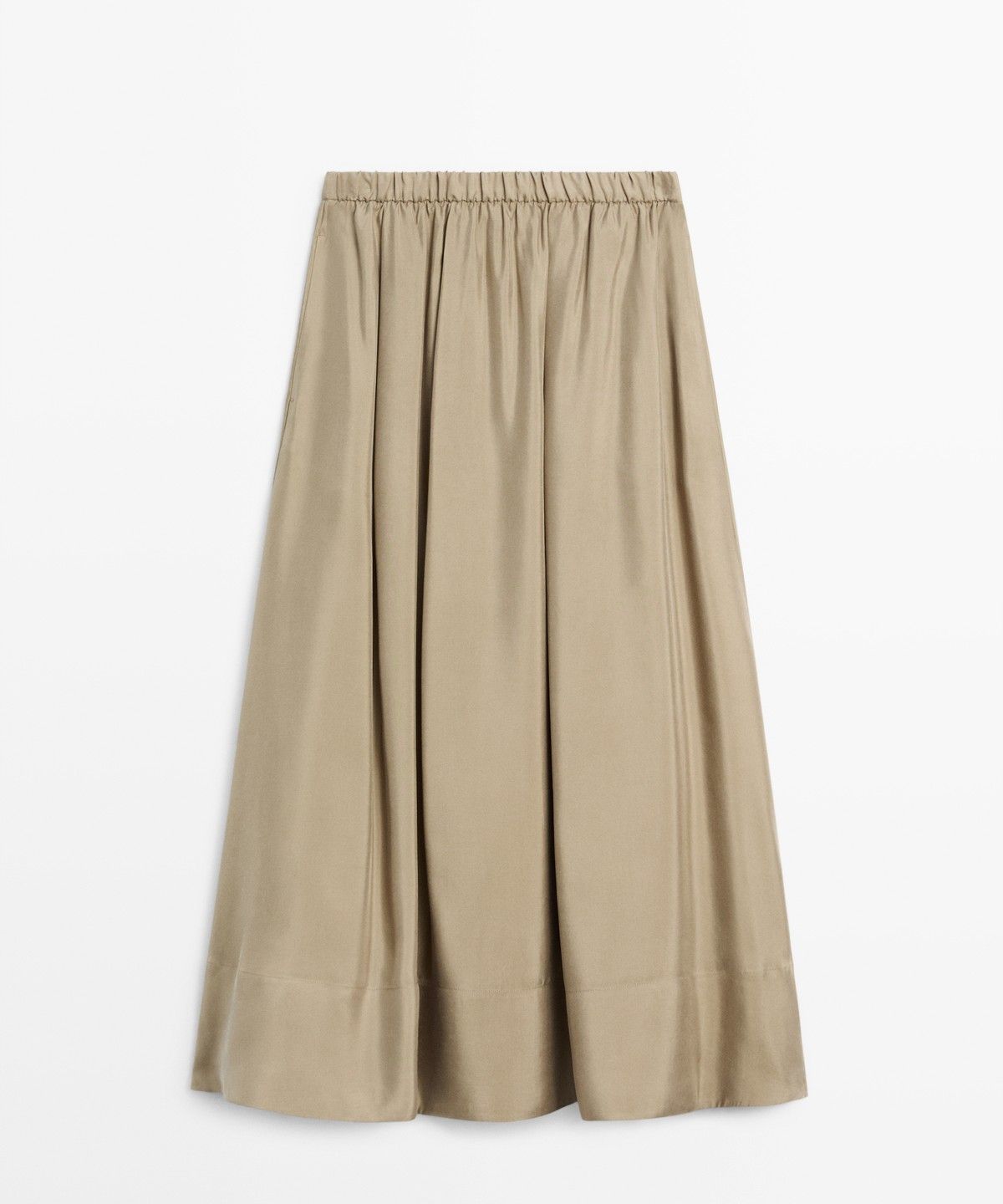 마시모두띠(MASSIMO DUTTI) 플루이드 엘라스틱 미디 스커트