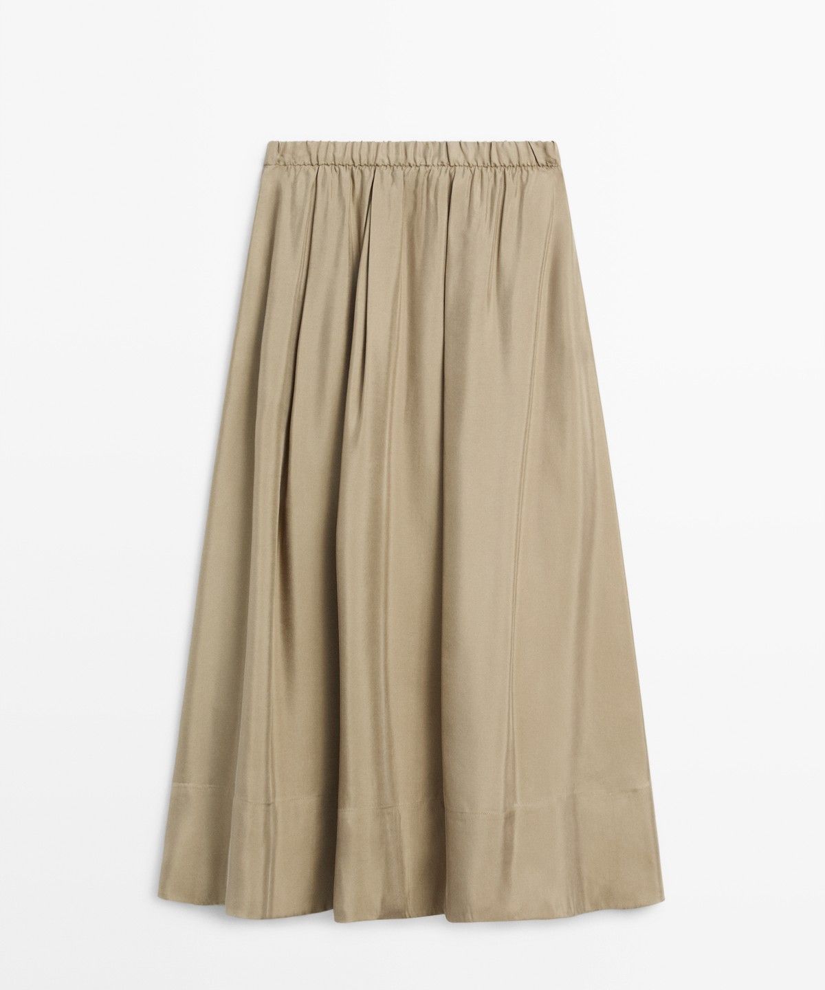 마시모두띠(MASSIMO DUTTI) 플루이드 엘라스틱 미디 스커트