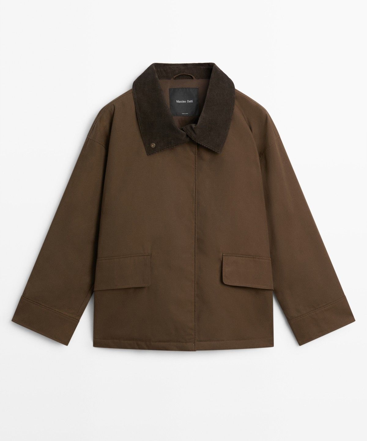 마시모두띠(MASSIMO DUTTI) 왁스 코팅 터틀넥 코듀로이 자켓