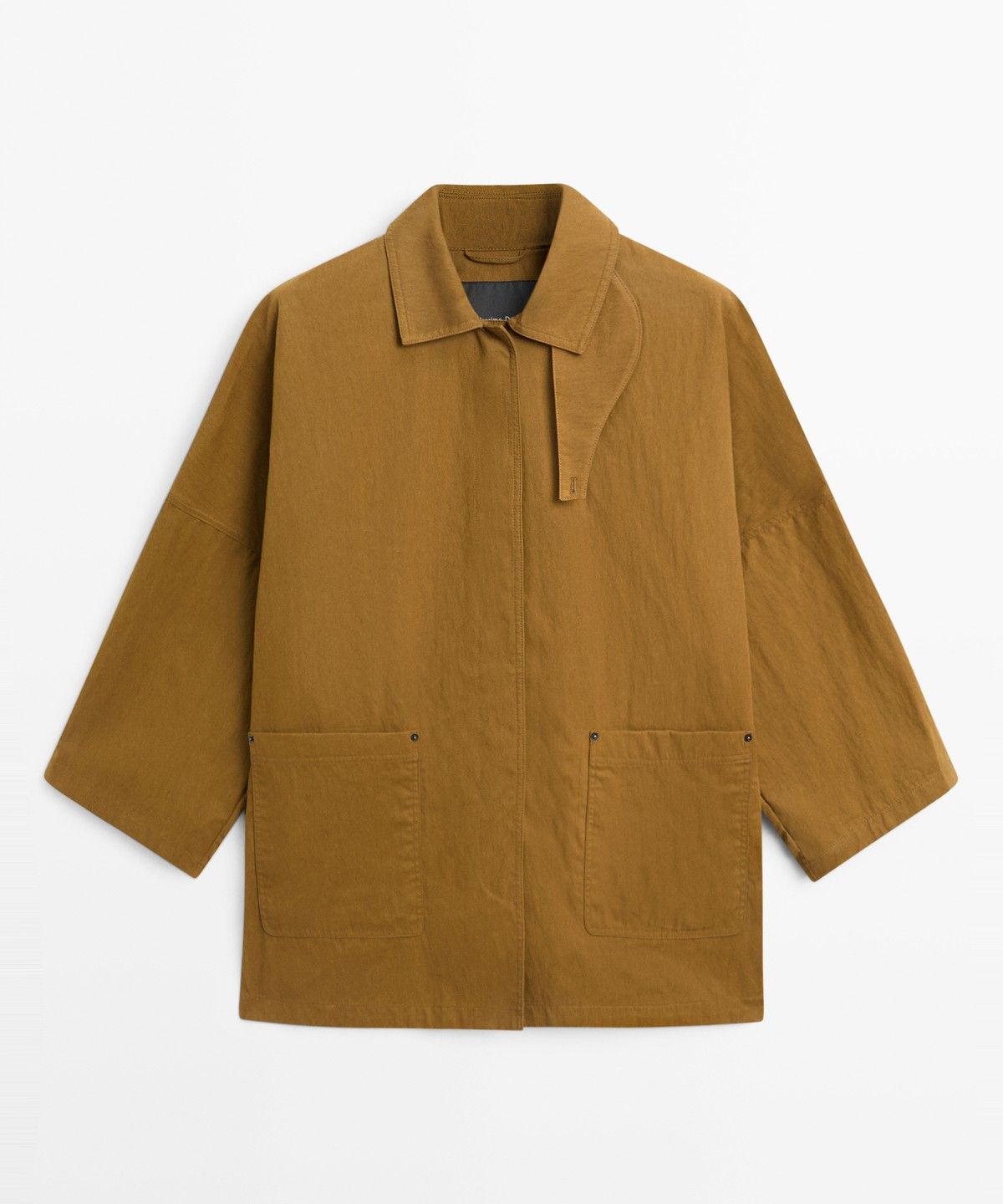 마시모두띠(MASSIMO DUTTI) 버튼 탭 칼라 케이프 자켓