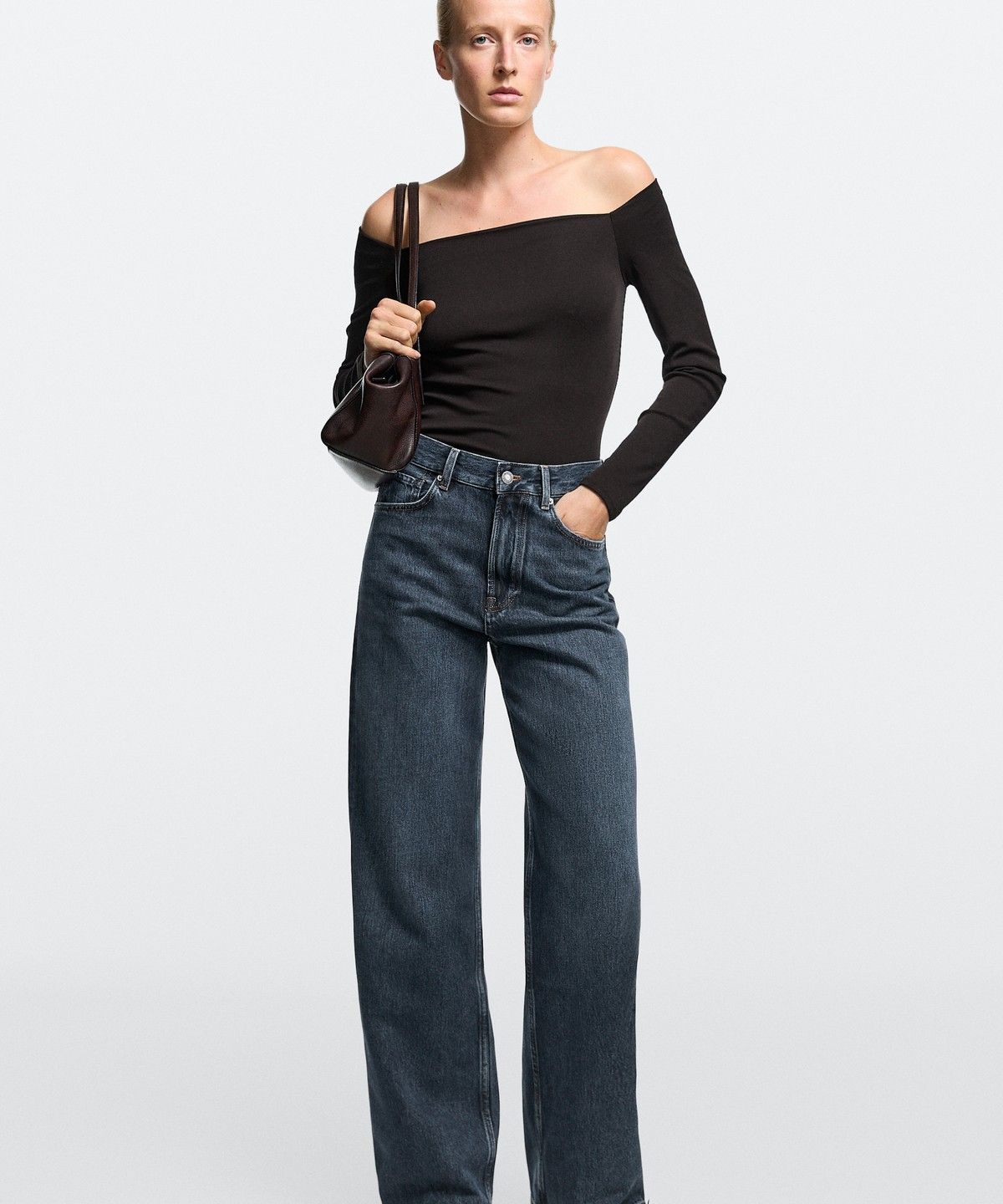 마시모두띠(MASSIMO DUTTI) 하이라이즈 와이드 레그 진