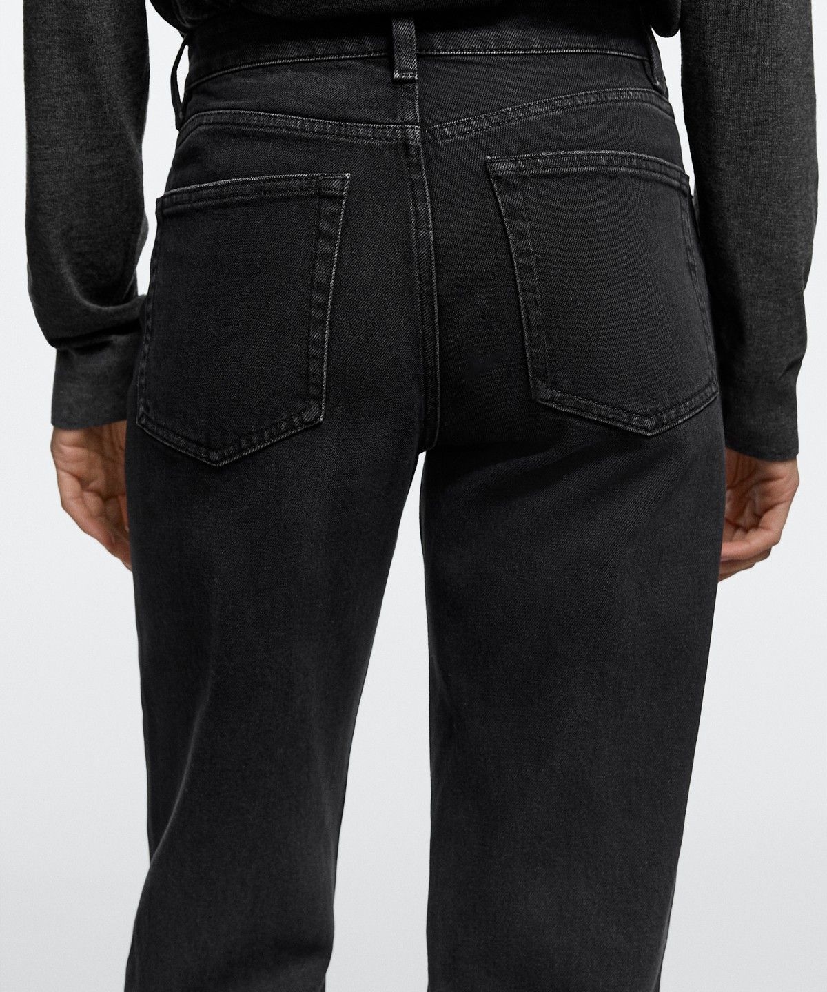 마시모두띠(MASSIMO DUTTI) 하이라이즈 크롭 스트레이트 핏 진