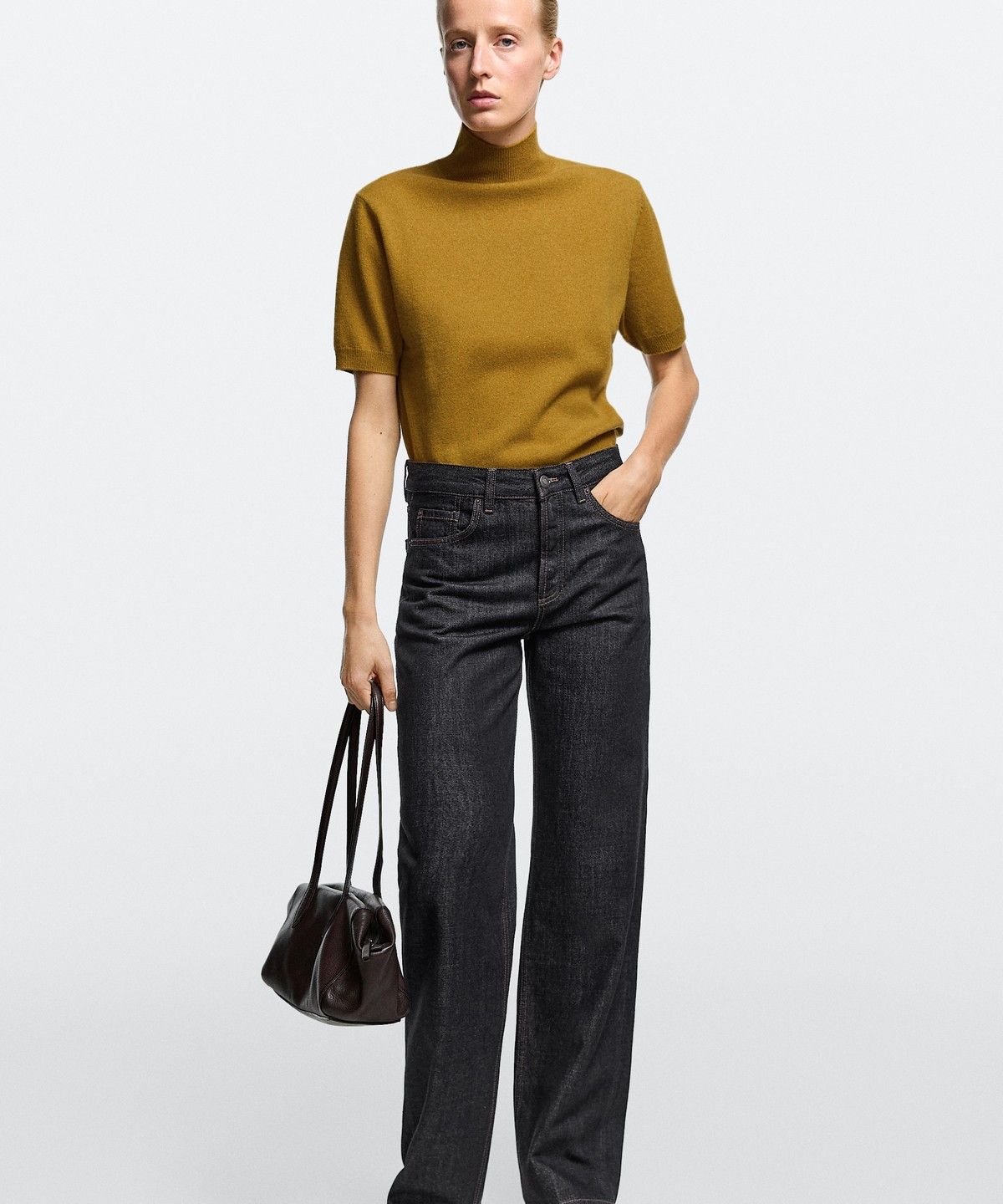 마시모두띠(MASSIMO DUTTI) 미드라이즈 와이드 레그 진