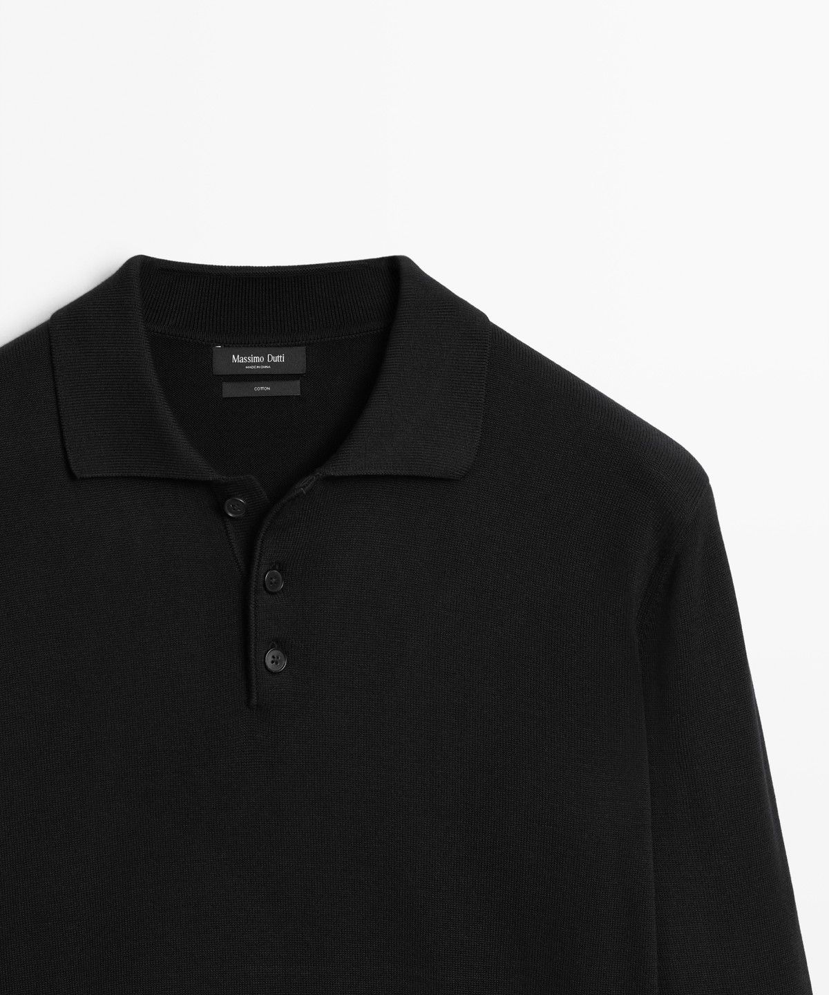 마시모두띠(MASSIMO DUTTI) 100% 코튼 니트 폴로 스웨터