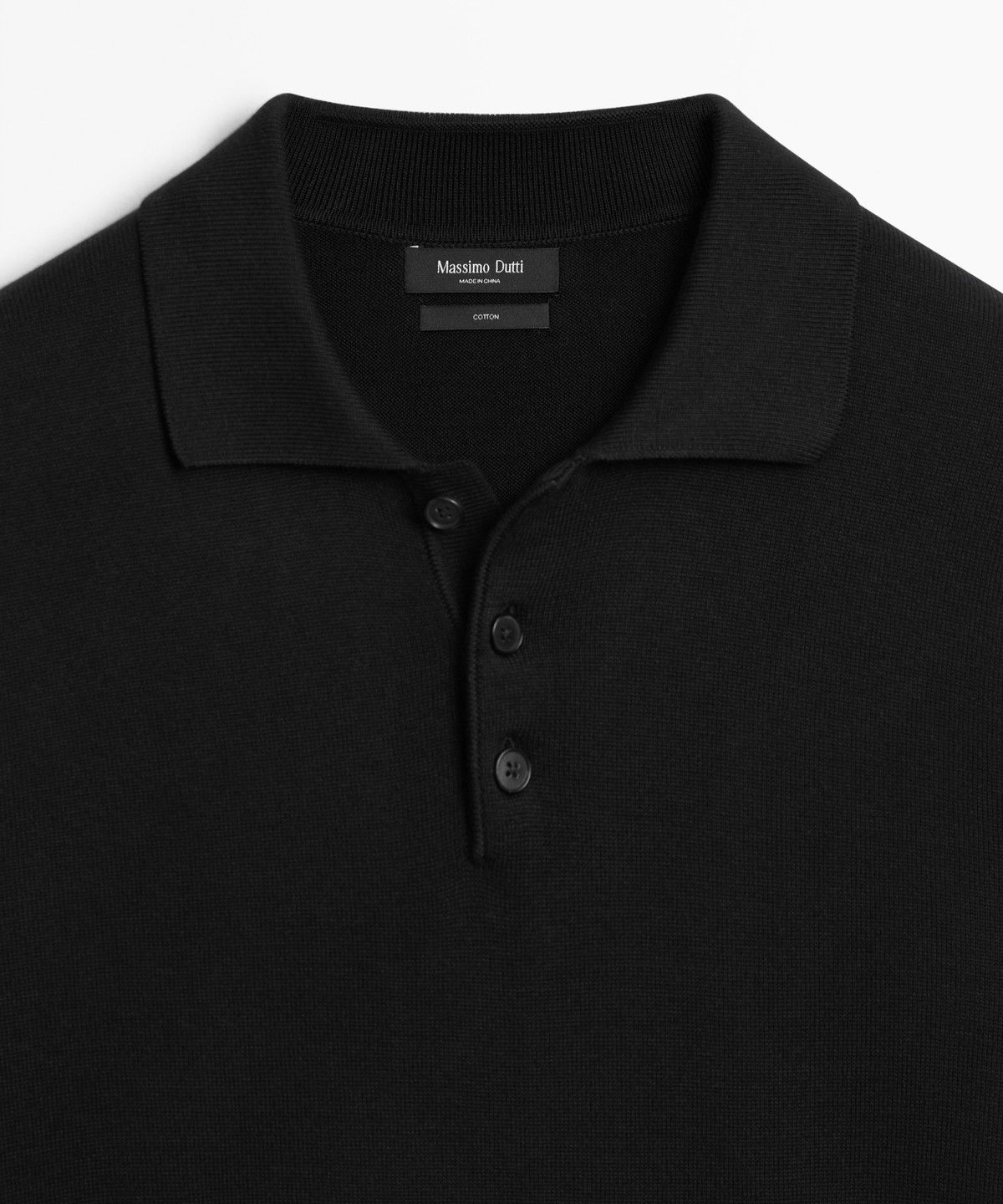 마시모두띠(MASSIMO DUTTI) 100% 코튼 니트 폴로 스웨터