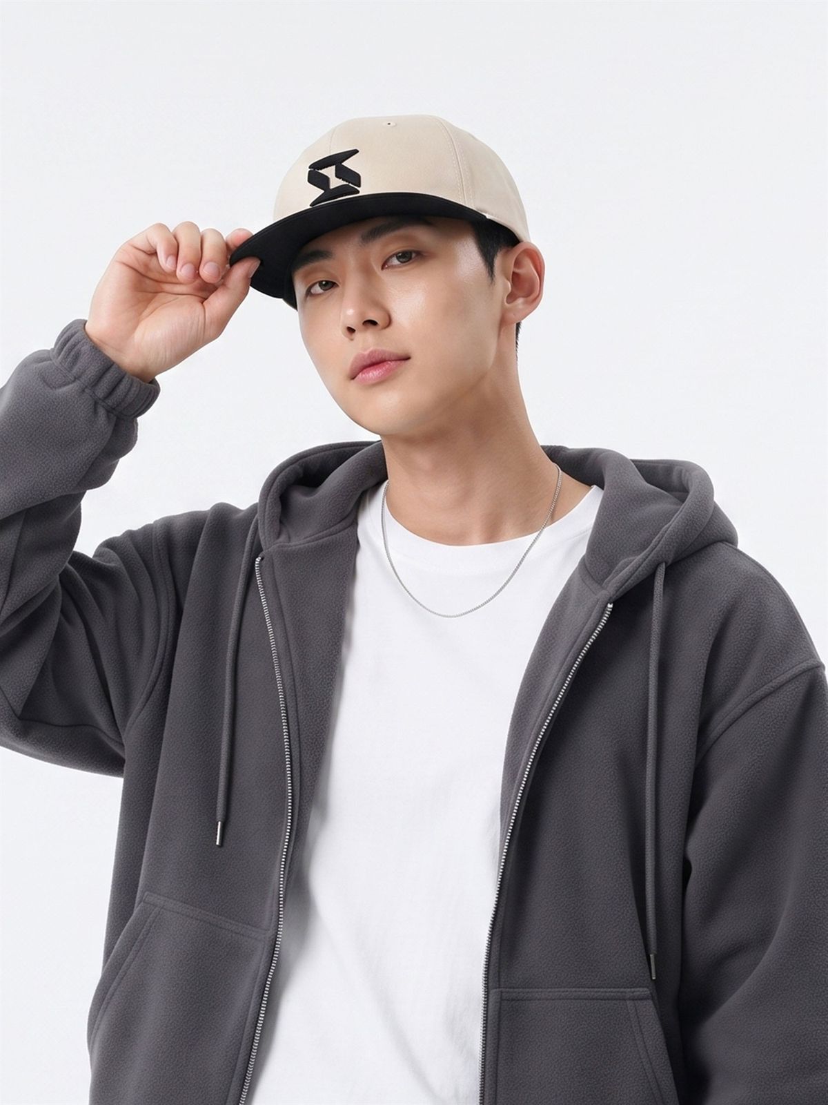 클리킥(KLIKIIC) 스냅백 힙팜 라인 블랙&크림 HHSC-BCB
