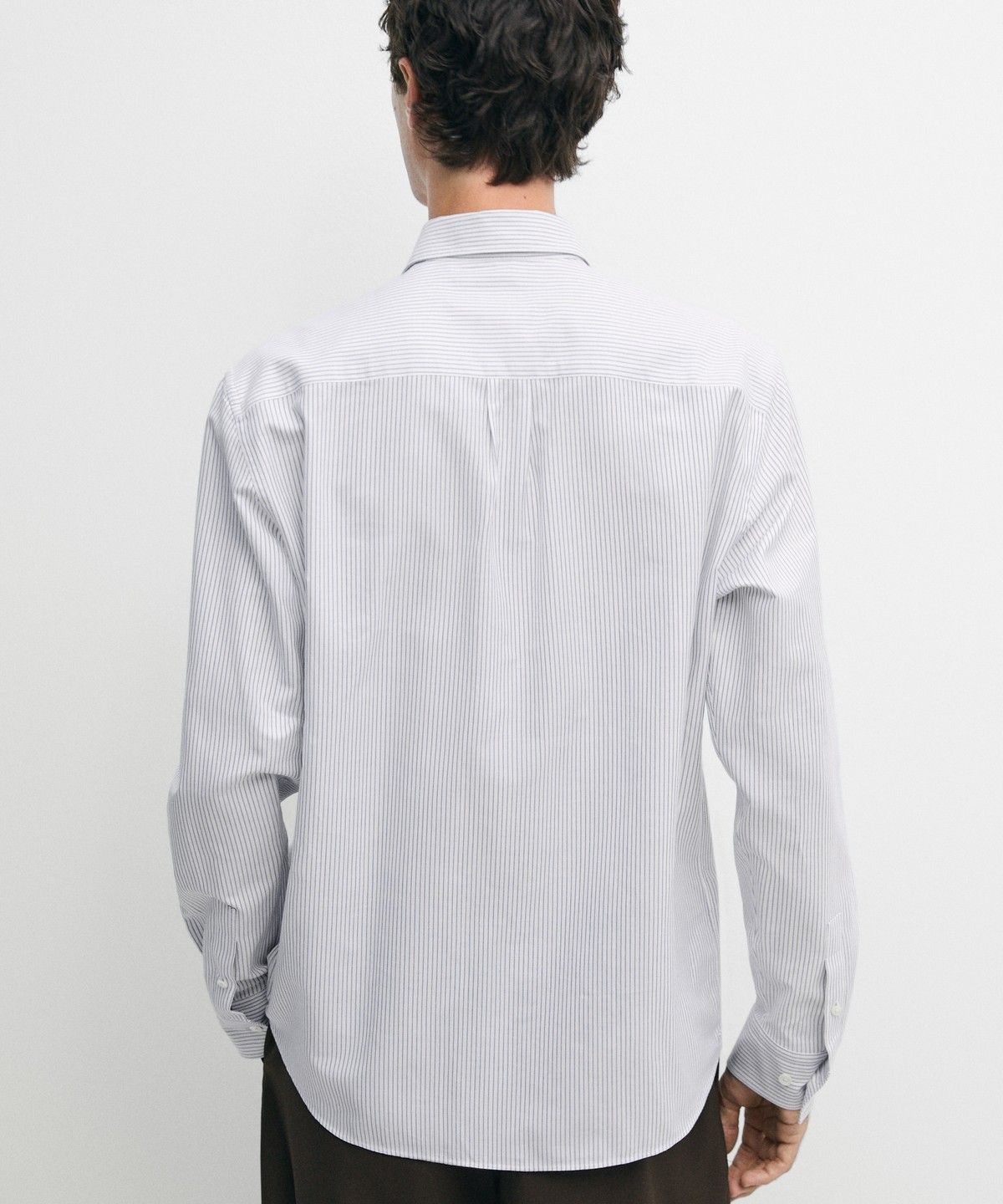 마시모두띠(MASSIMO DUTTI) 레귤러 핏 스트라이프 코튼 옥스퍼드 셔츠