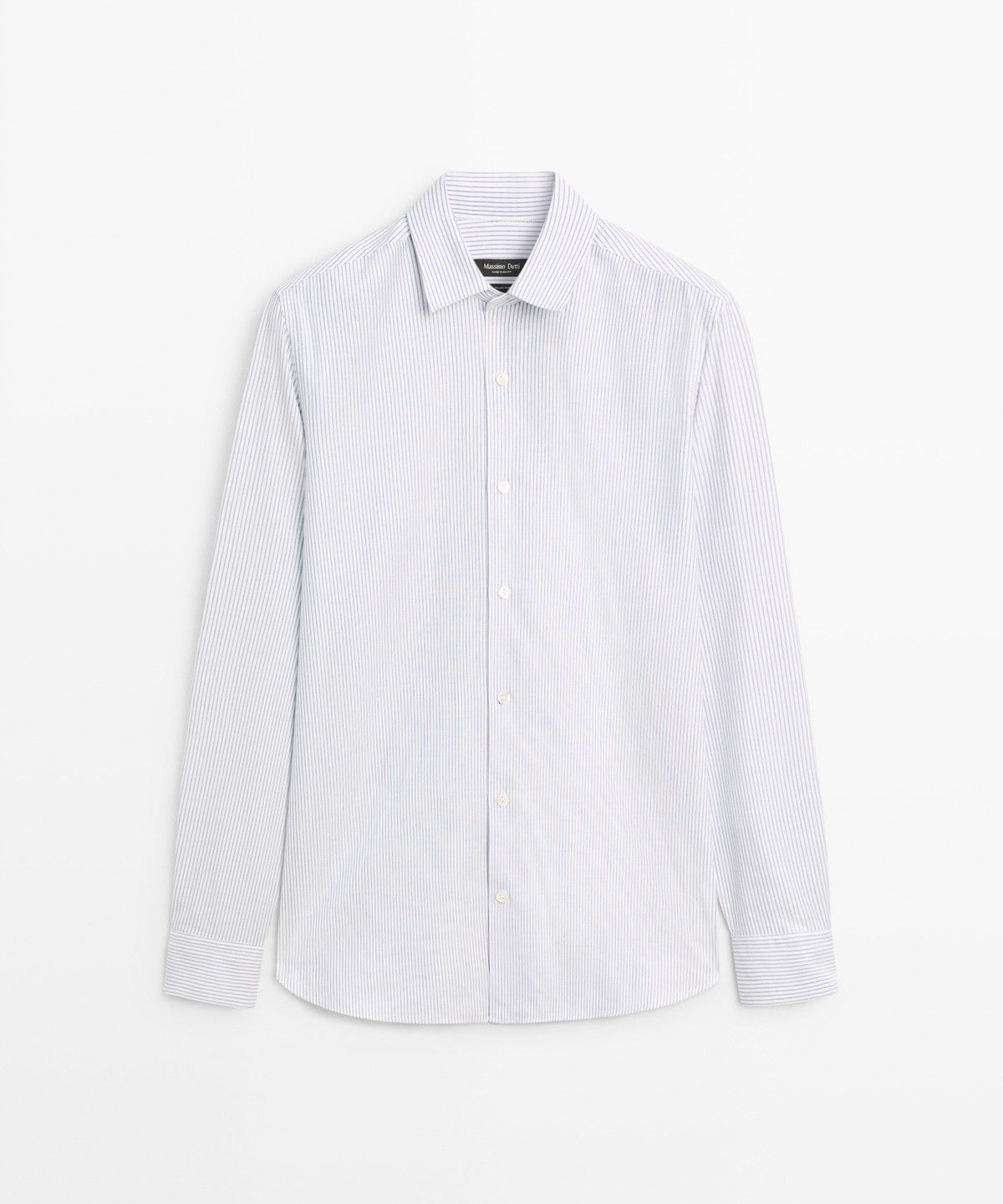 마시모두띠(MASSIMO DUTTI) 레귤러 핏 스트라이프 코튼 옥스퍼드 셔츠