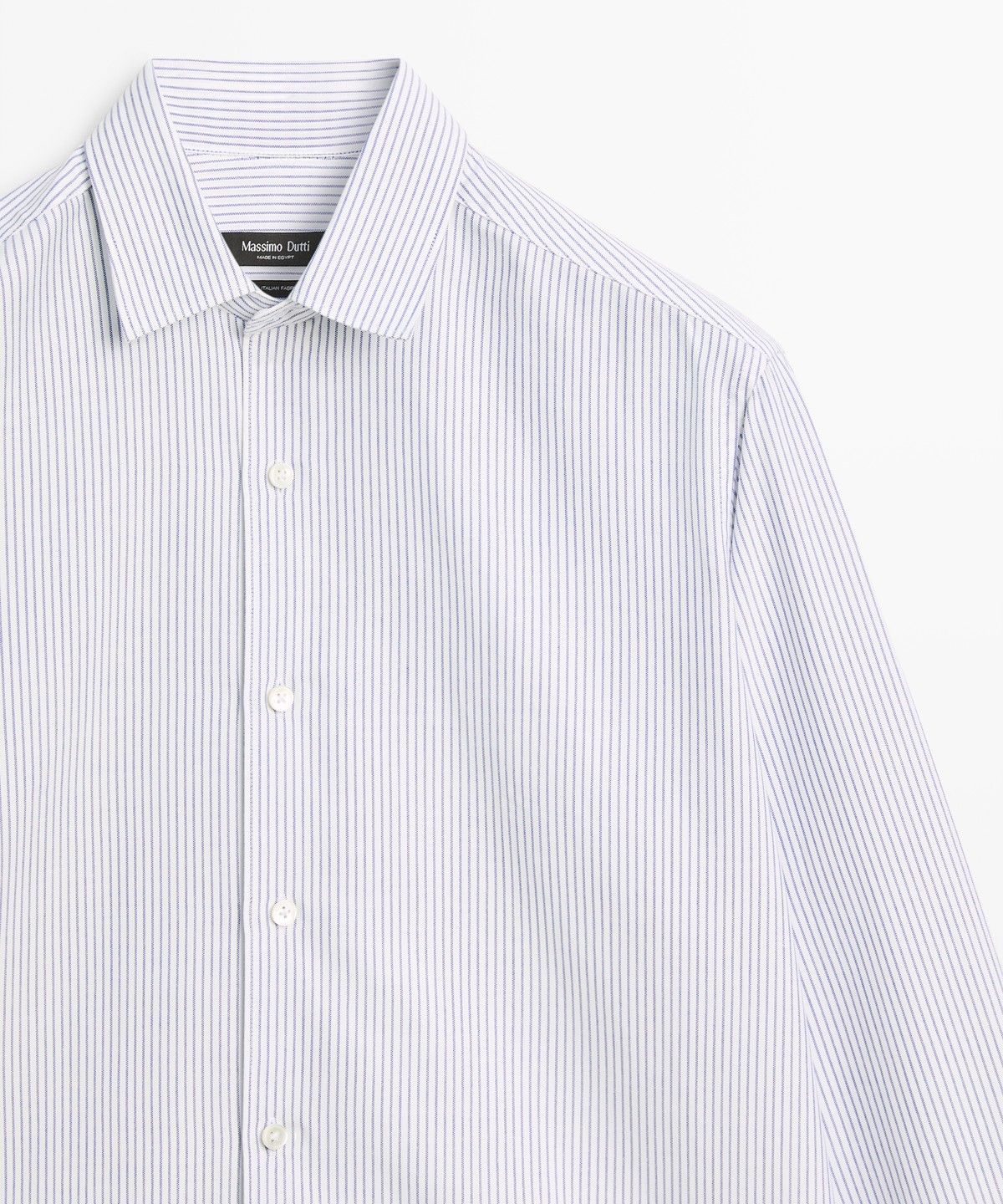 마시모두띠(MASSIMO DUTTI) 레귤러 핏 스트라이프 코튼 옥스퍼드 셔츠