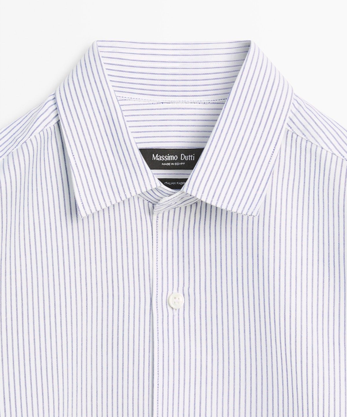 마시모두띠(MASSIMO DUTTI) 레귤러 핏 스트라이프 코튼 옥스퍼드 셔츠