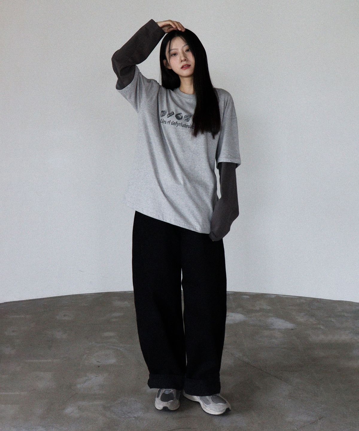 디파이클럽로버스(DEFYCLUBROBBERS) Line of defy 레이어드 롱슬리브 메란지