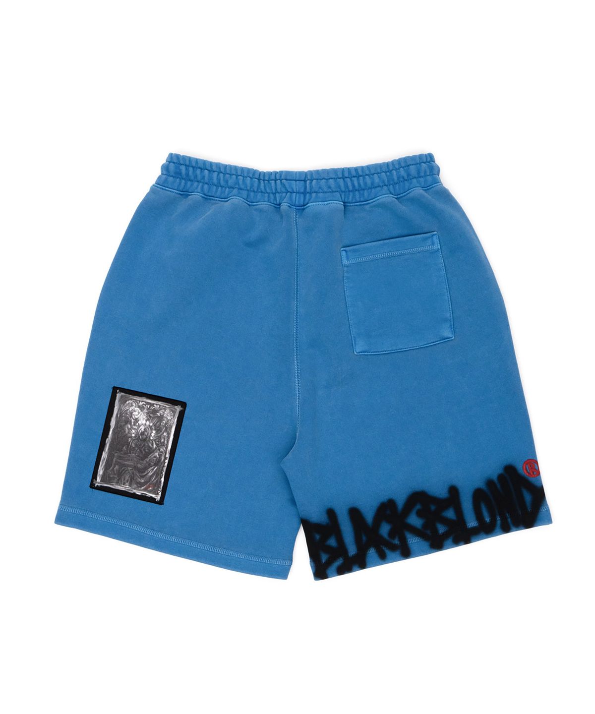 블랙블론드(BLACKBLOND) 비비디 카오스 패치 피그먼트 스웨트쇼츠 (오션 블루)
