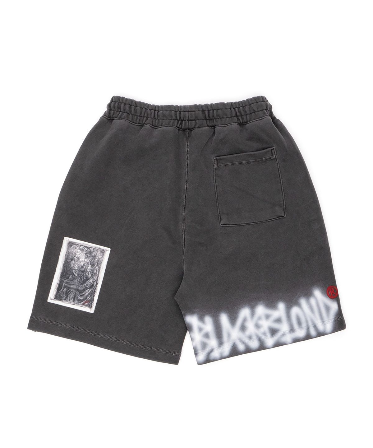 블랙블론드(BLACKBLOND) 비비디 카오스 패치 피그먼트 스웨트쇼츠 (차콜)