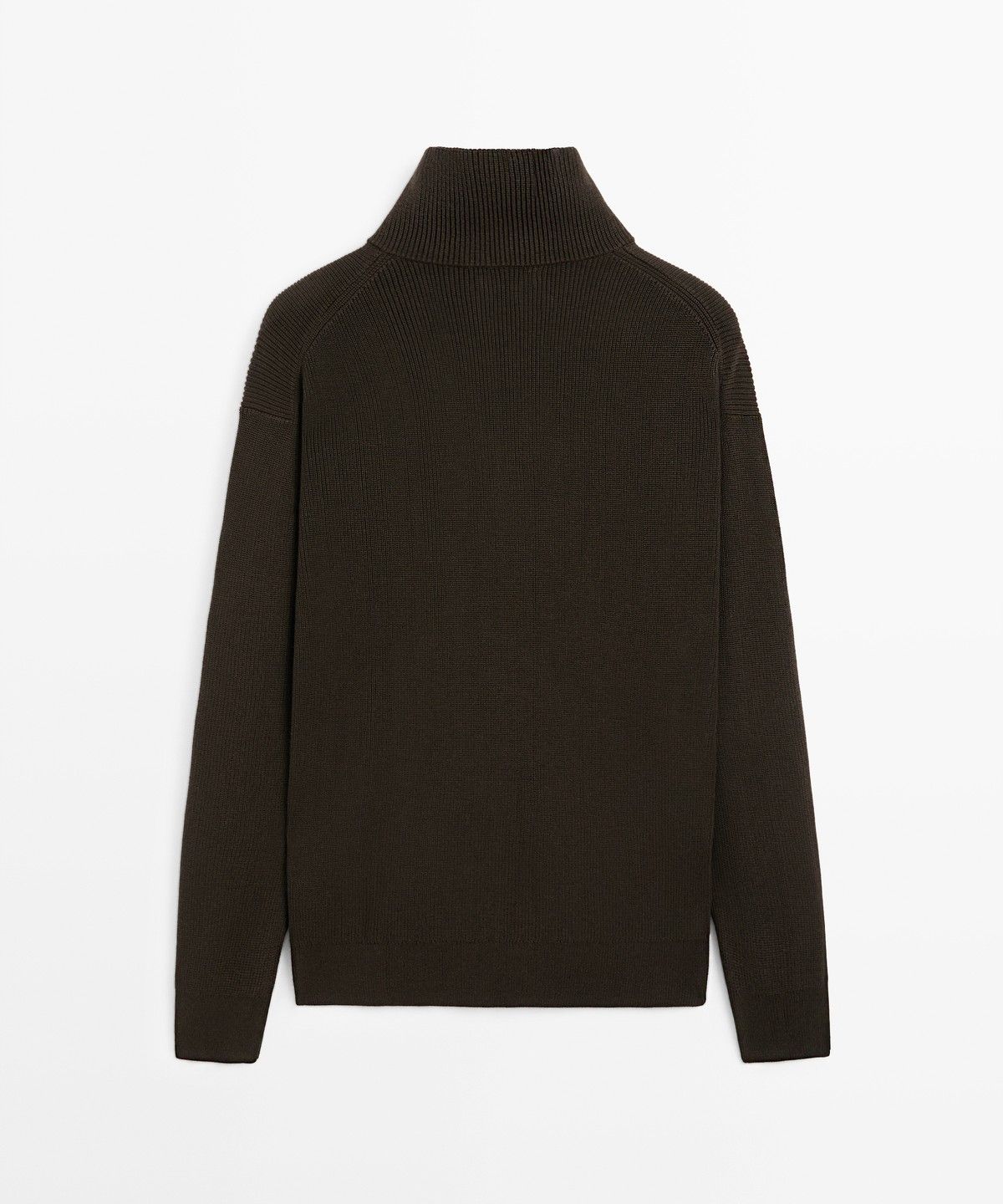 마시모두띠(MASSIMO DUTTI) 100% 코튼 모크넥 니트 스웨터