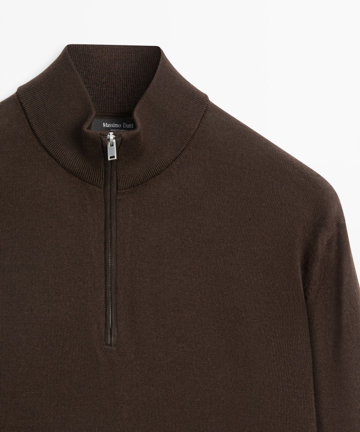 마시모두띠(MASSIMO DUTTI) 메리노 울 블렌드 모크넥 니트 스웨터